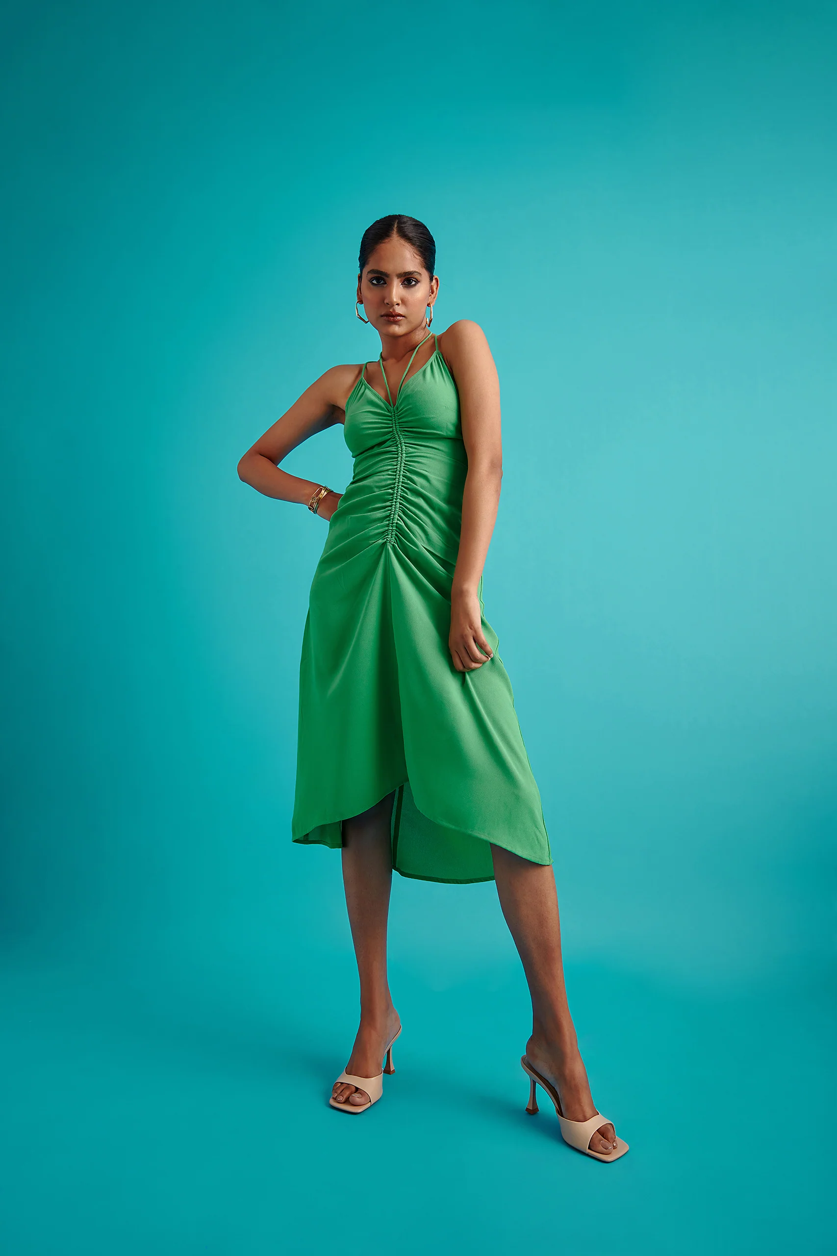 Front Ruched Slip Dress - Image 3