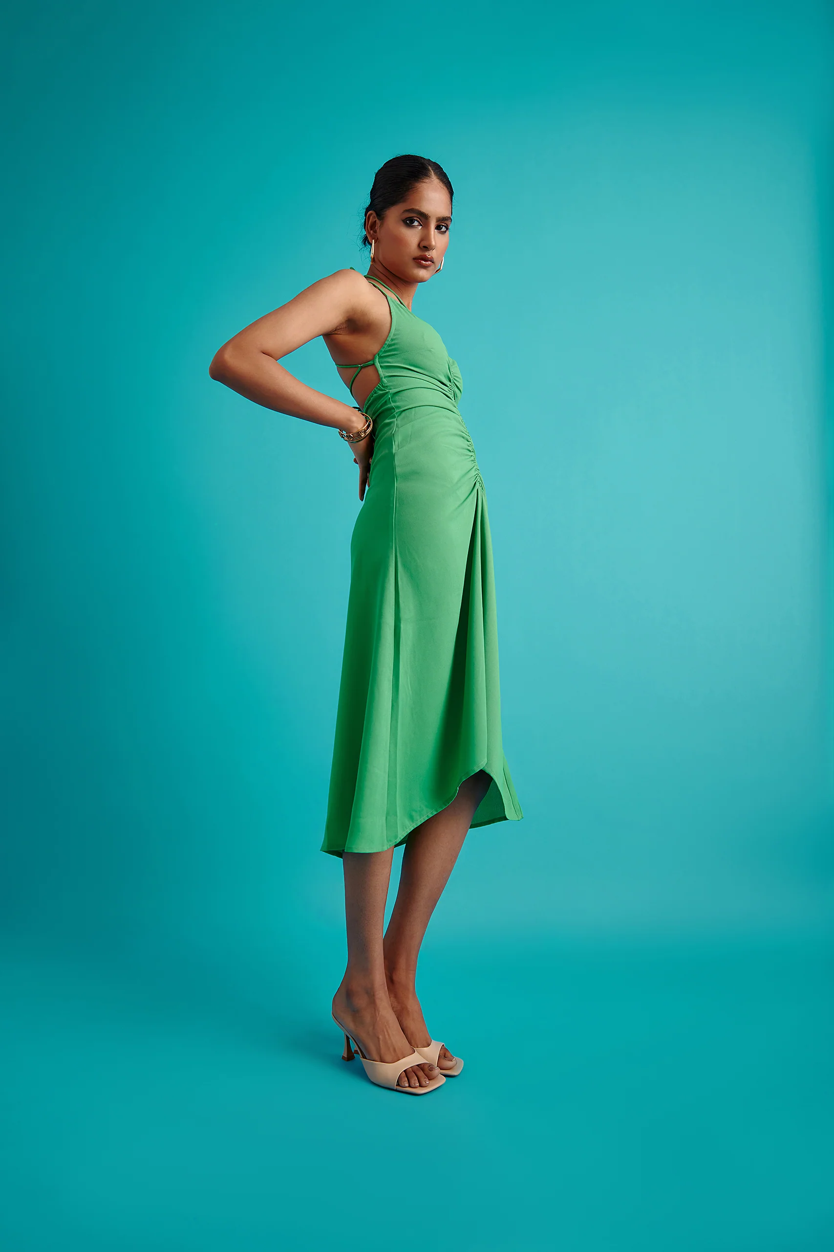 Front Ruched Slip Dress - Image 8