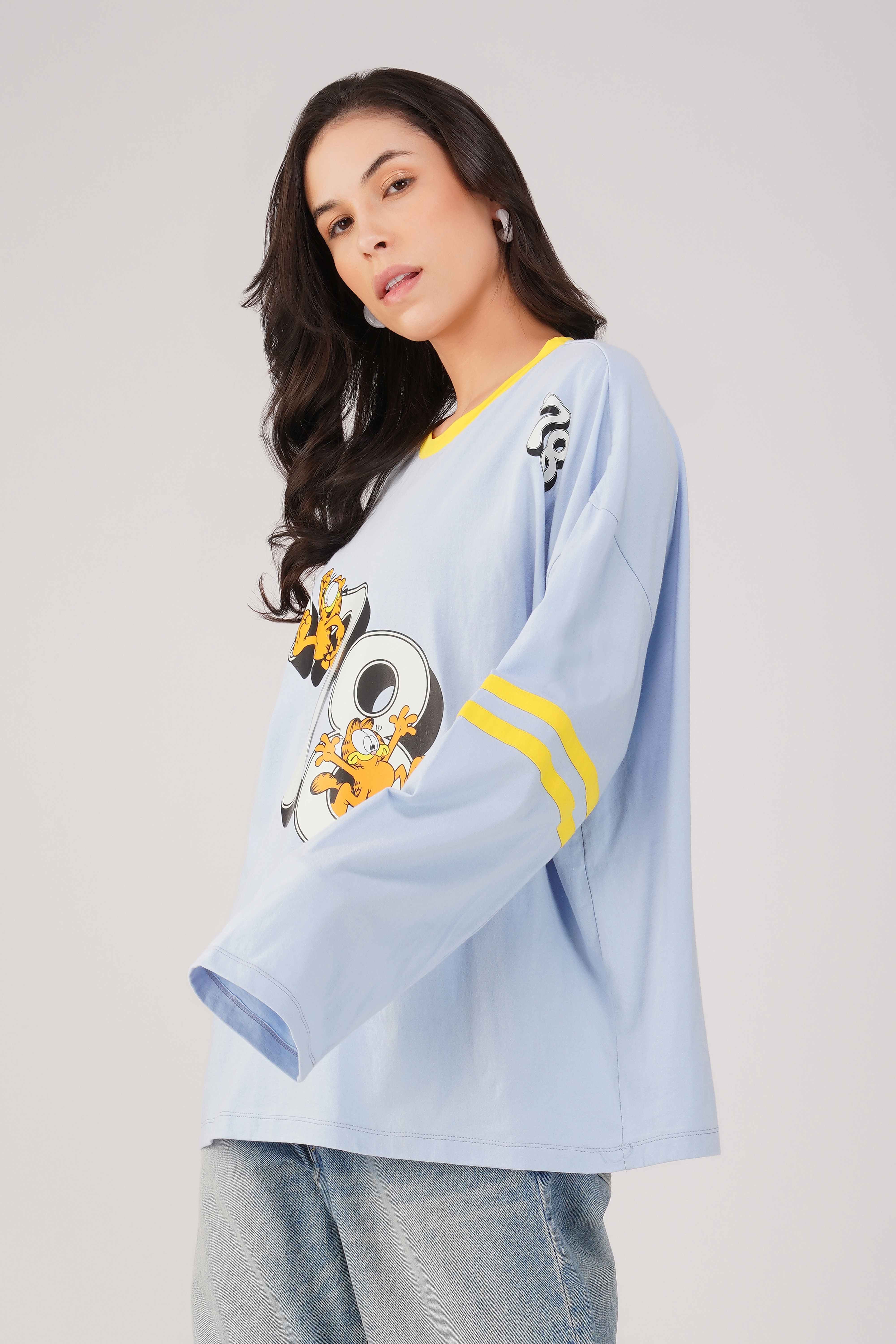 Garfield: 78th Athletics Dept. Oversized T-shirt-Blue - Image 3