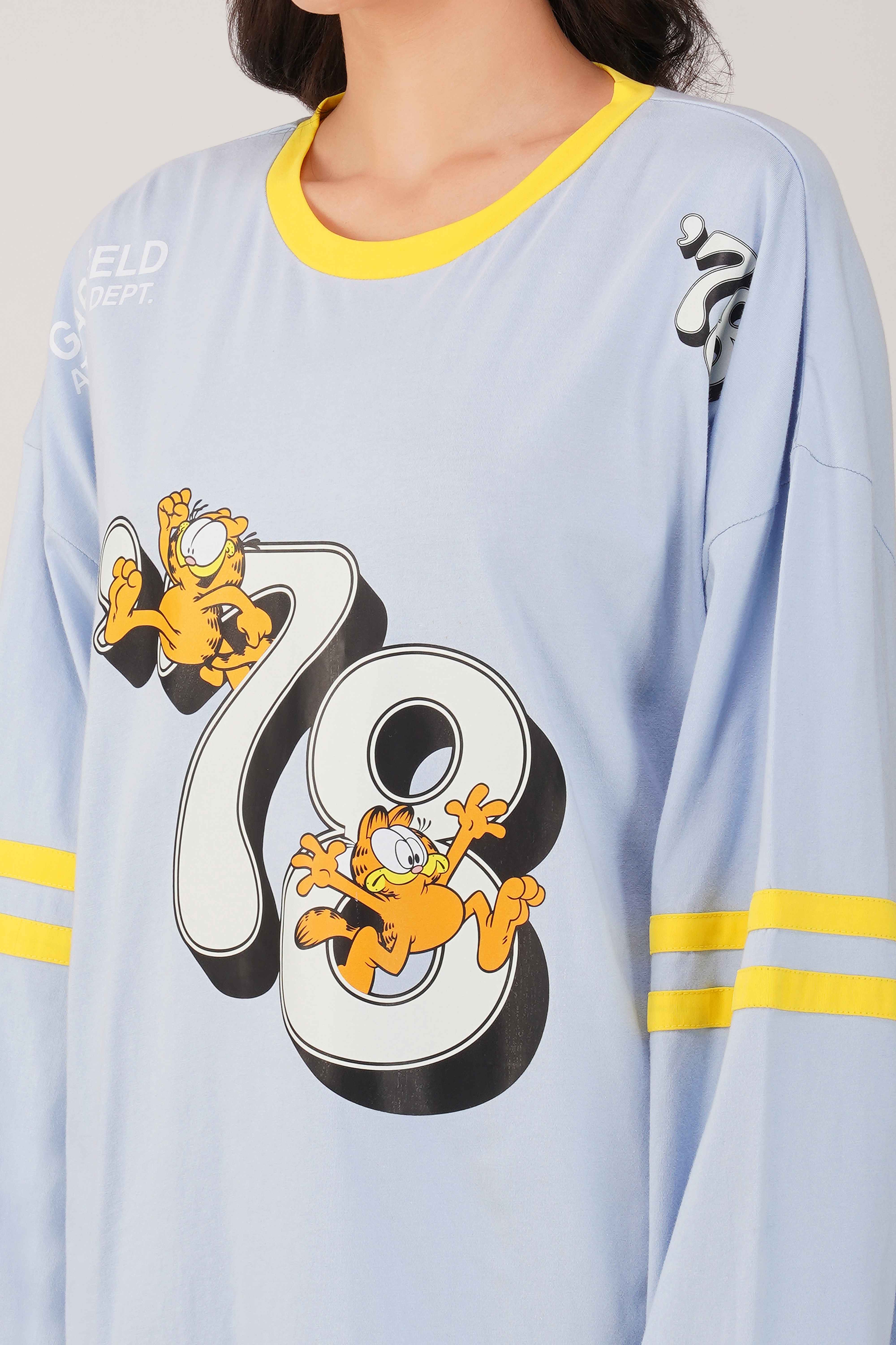 Garfield: 78th Athletics Dept. Oversized T-shirt-Blue - Image 5