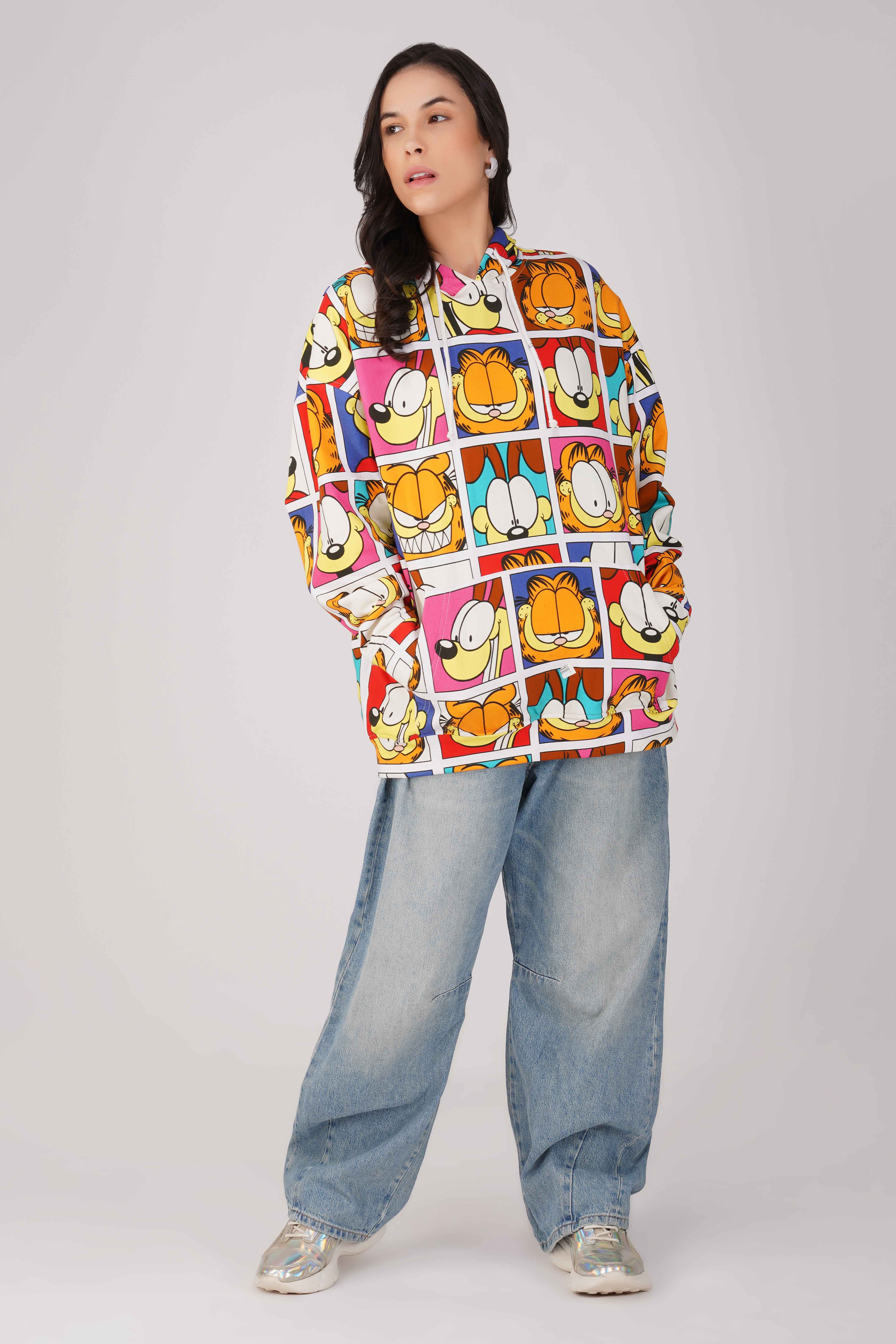 Garfield: Expressions Collage Printed Oversized Hoodie - Image 3