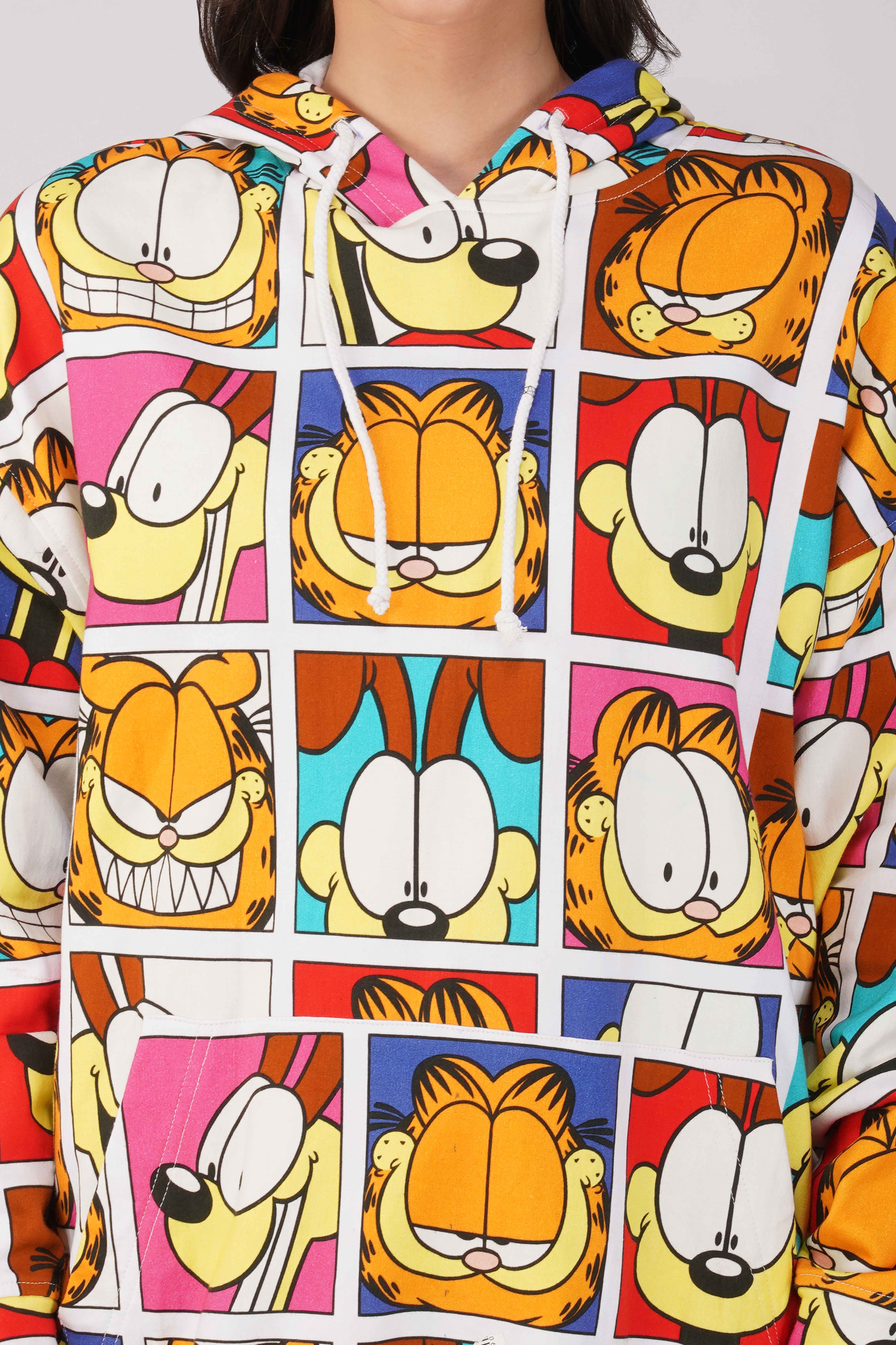 Garfield: Expressions Collage Printed Oversized Hoodie - Image 5