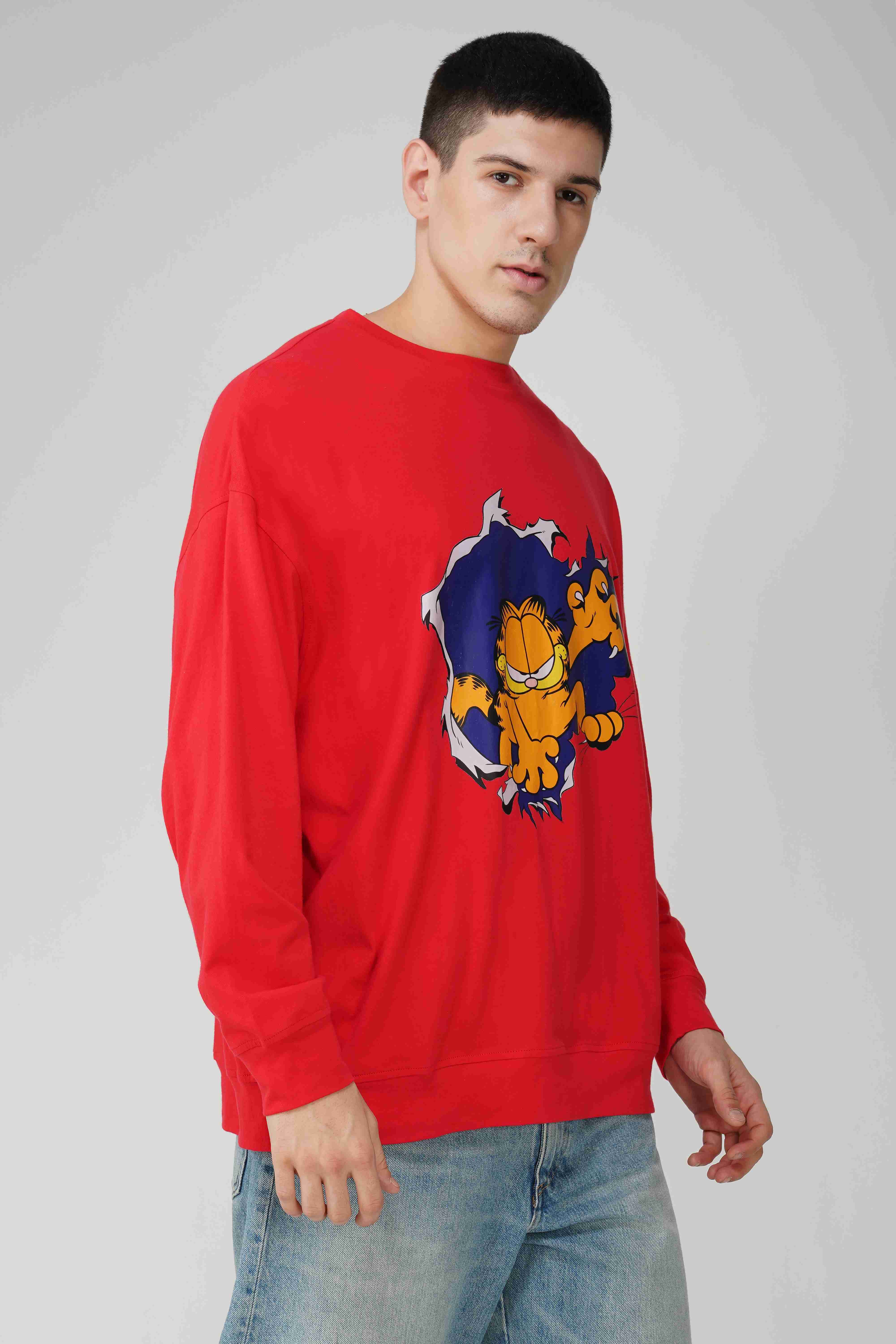 Garfield: Out to Get You Oversized Men's Sweatshirt - Image 3