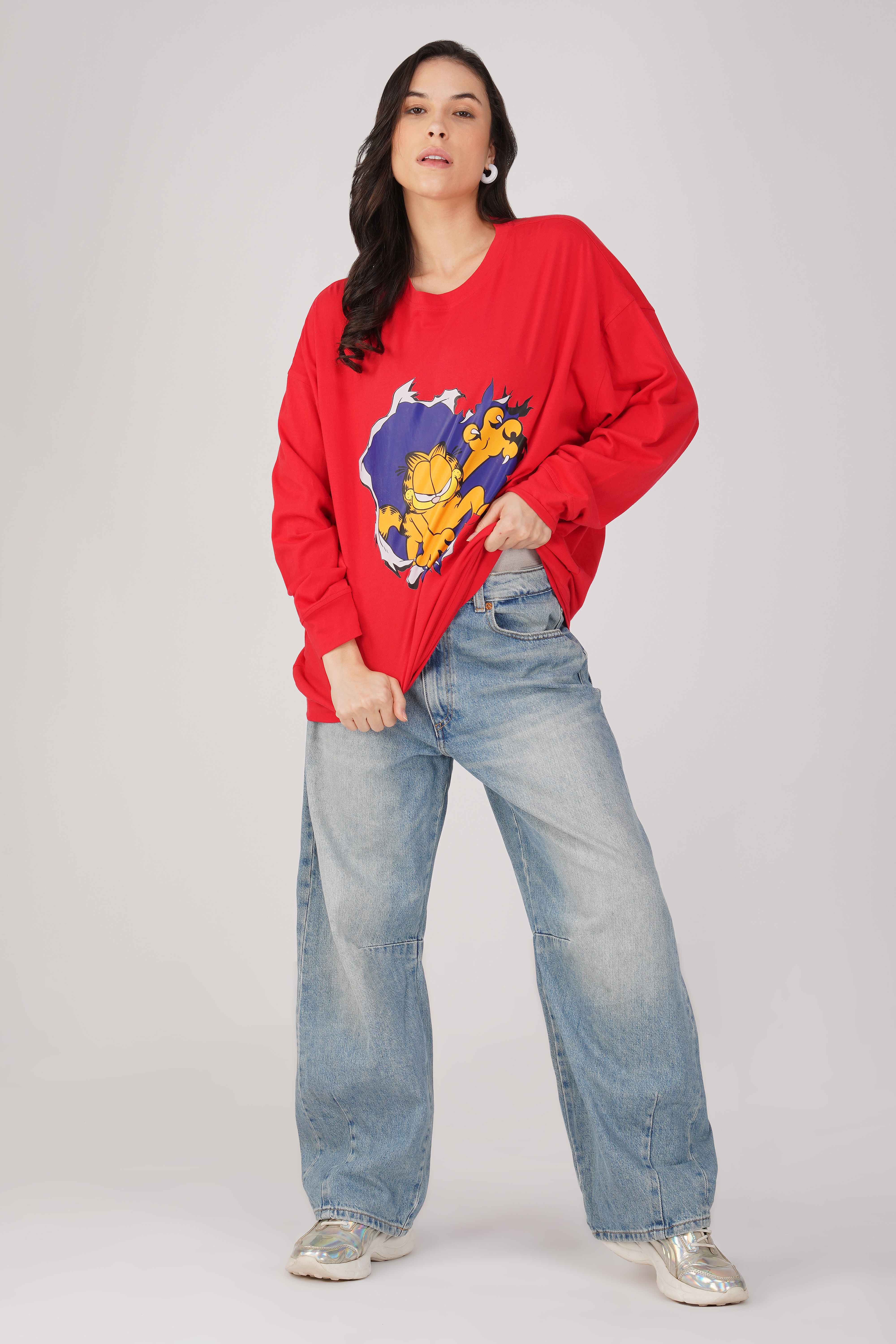 Garfield: Out to Get You Oversized Sweatshirt - Image 3