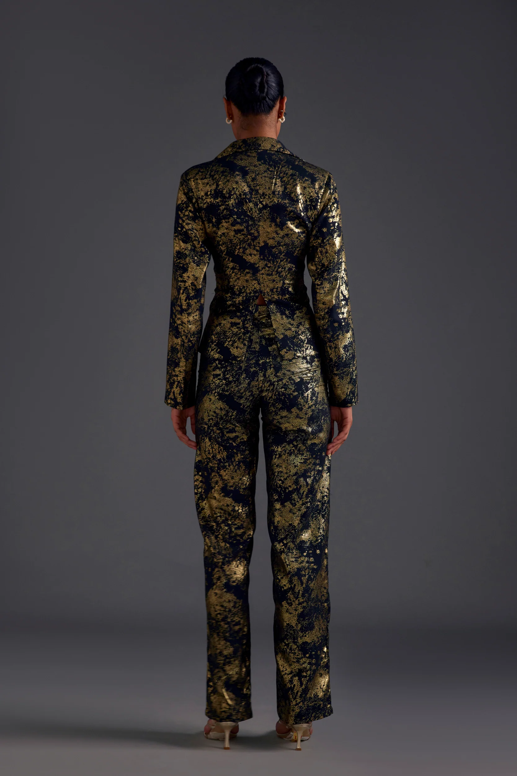Gold Heathermoss Cutout Blazer - Image 4