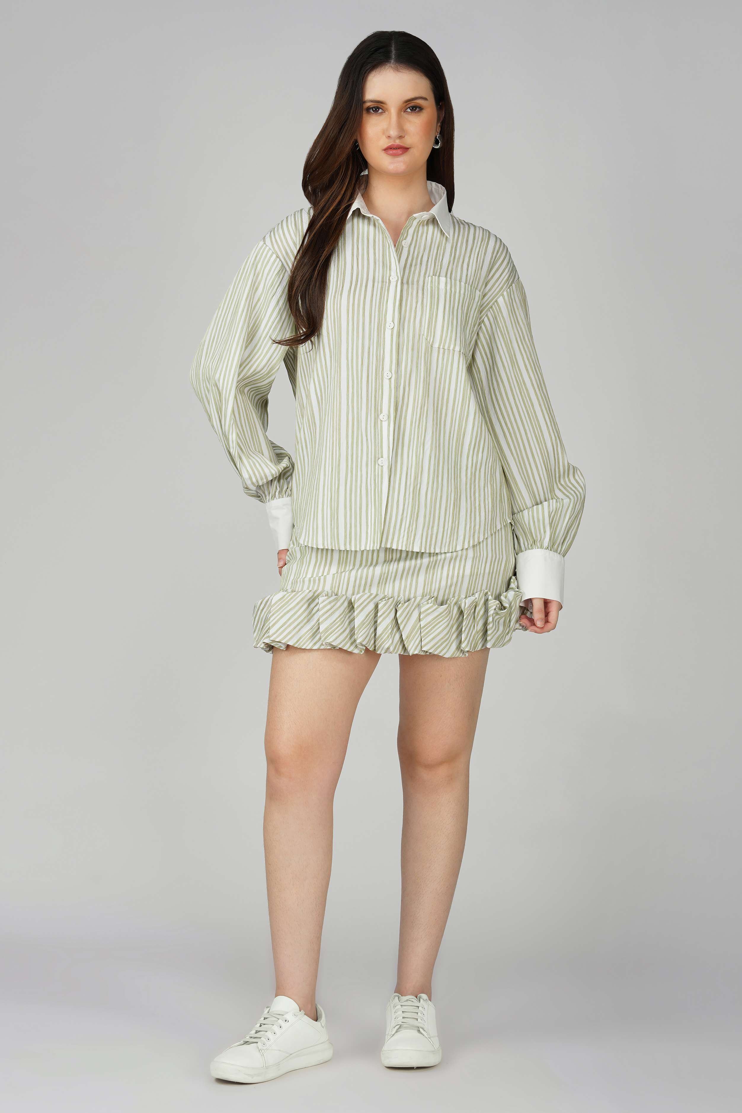 Green Striped Skirt - Image 4