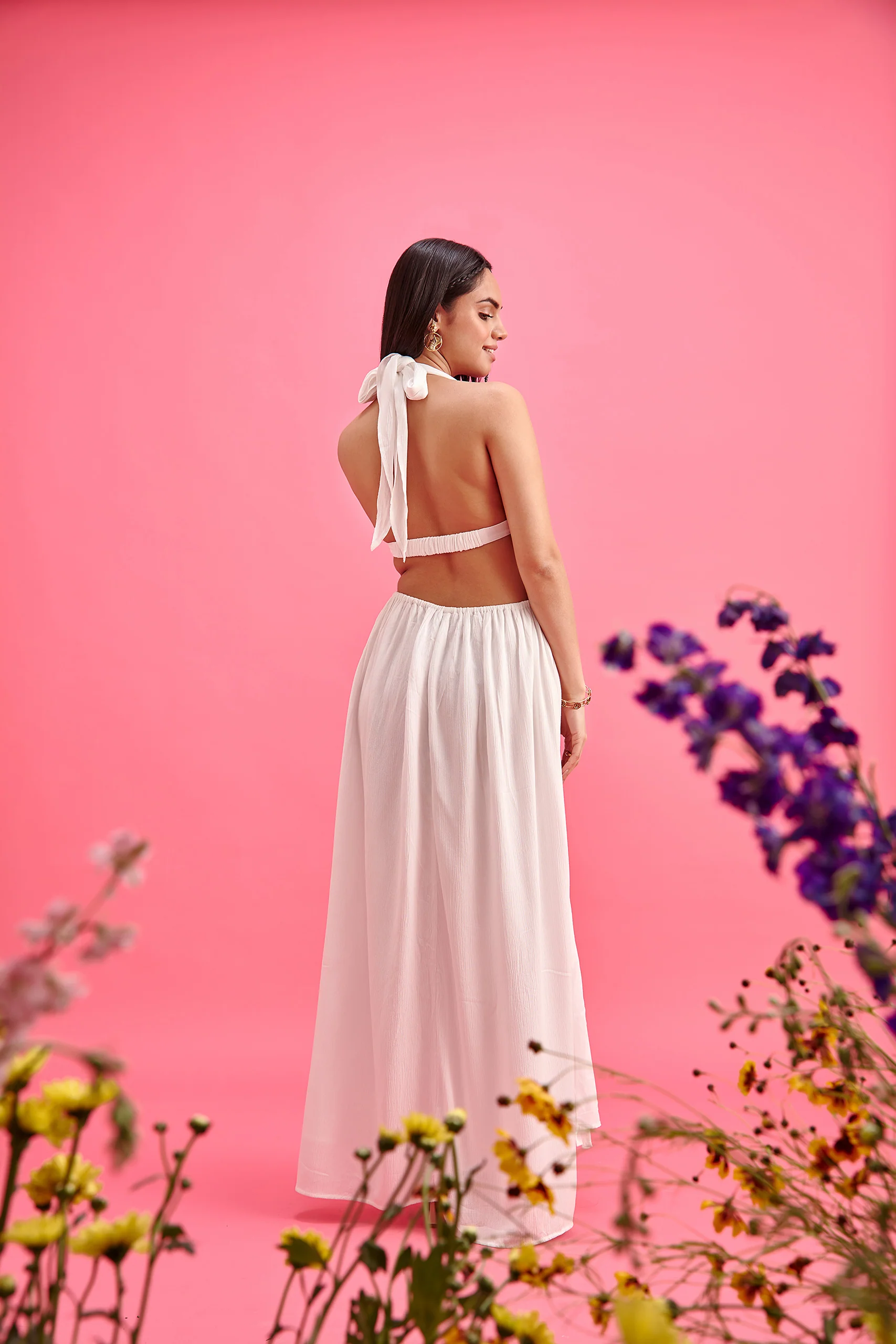 Halter Neck Maxi Dress with Wooden O-Ring - Image 5
