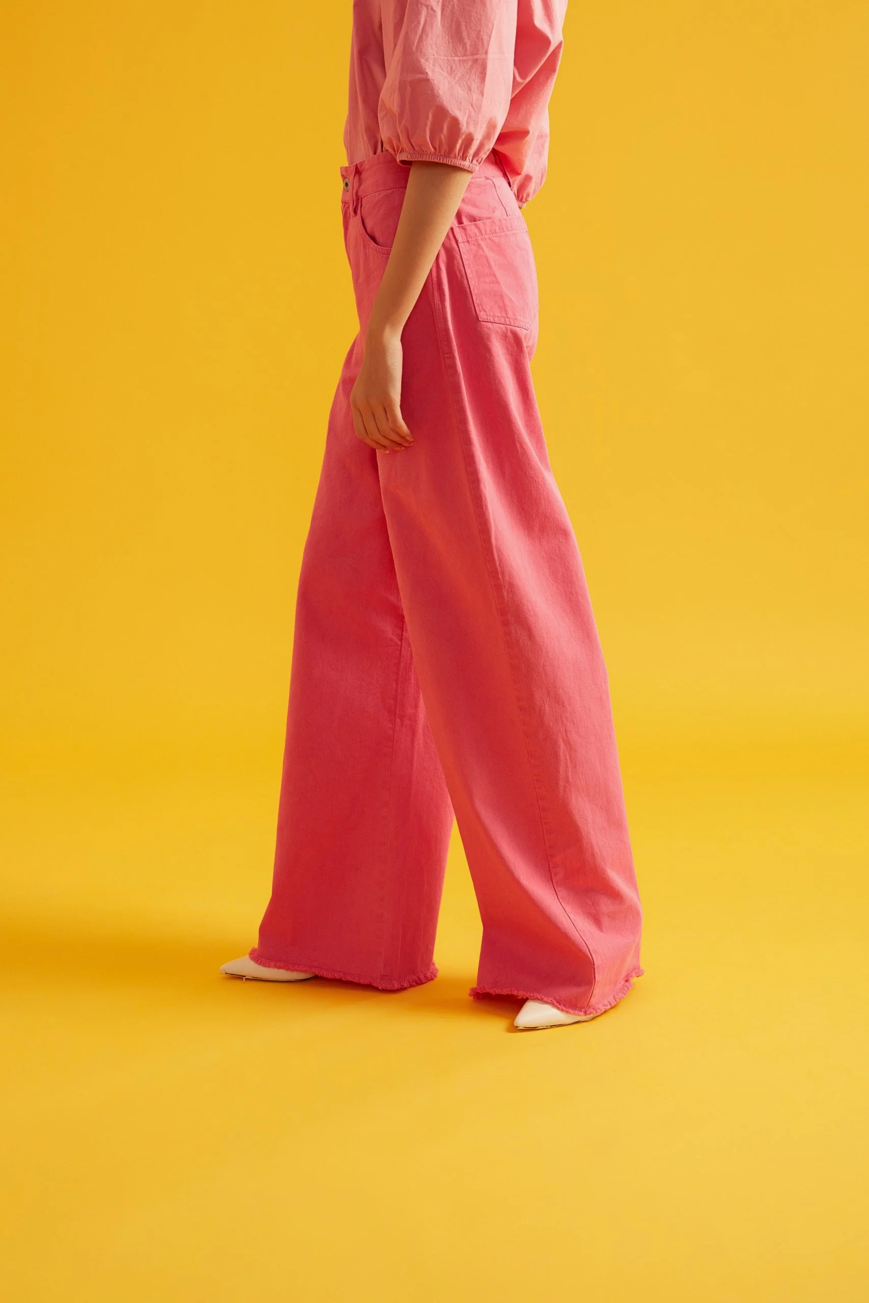 High Rise Flared Twill Pants for Women - Image 3