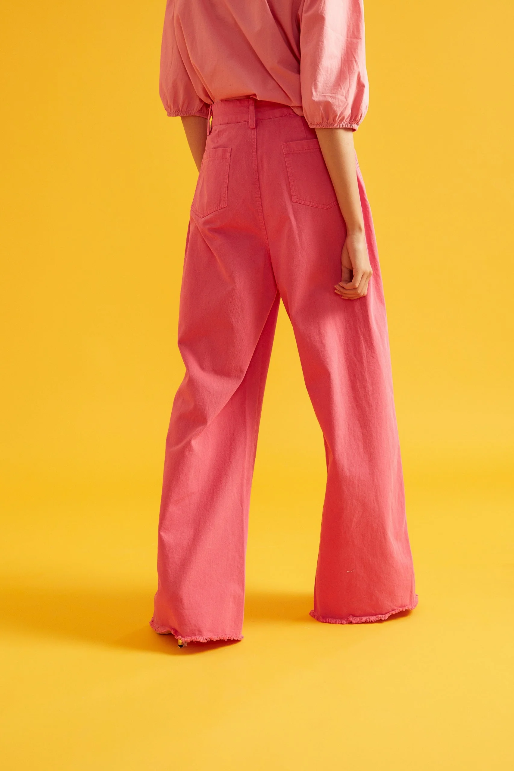 High Rise Flared Twill Pants for Women - Image 4