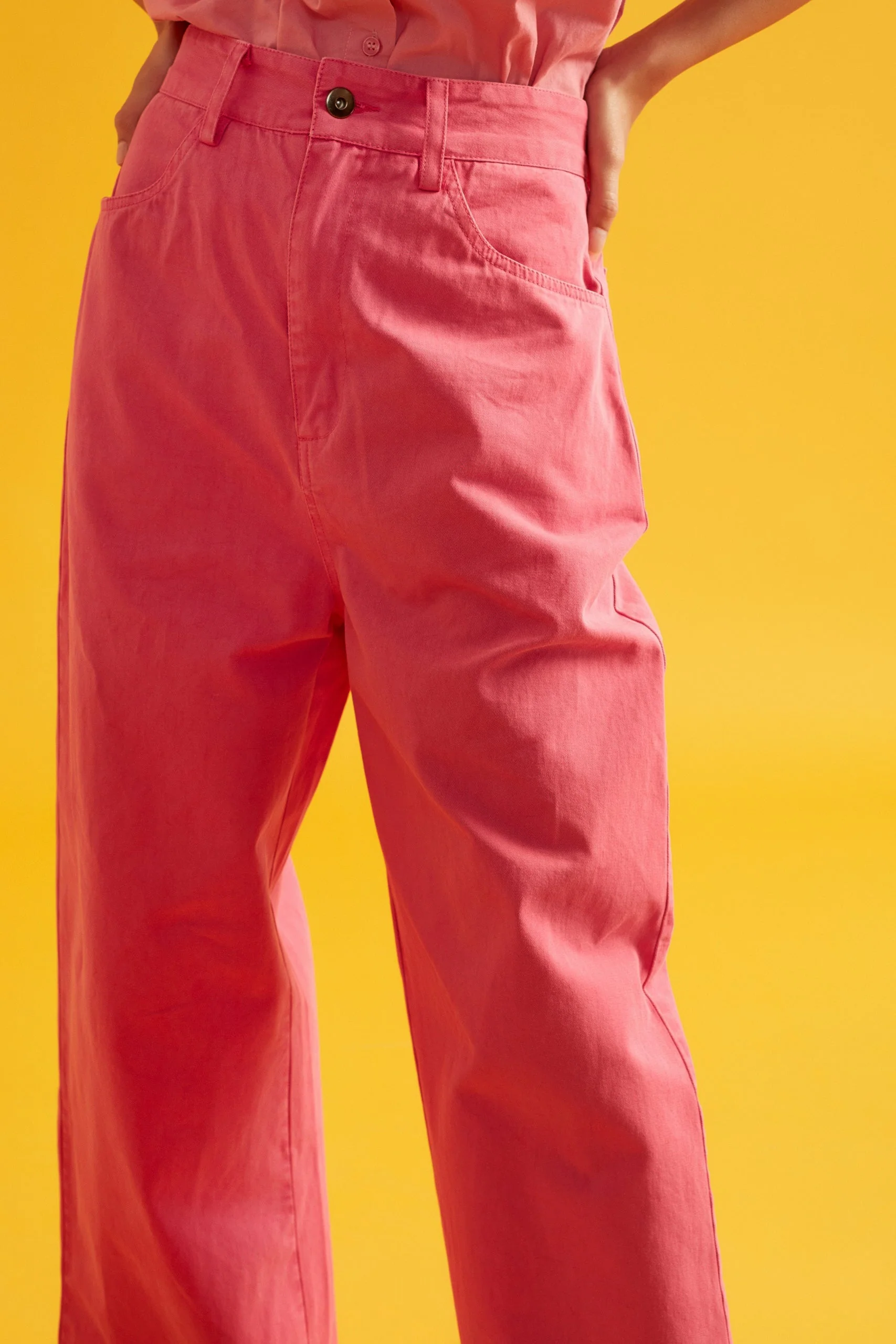 High Rise Flared Twill Pants for Women - Image 5