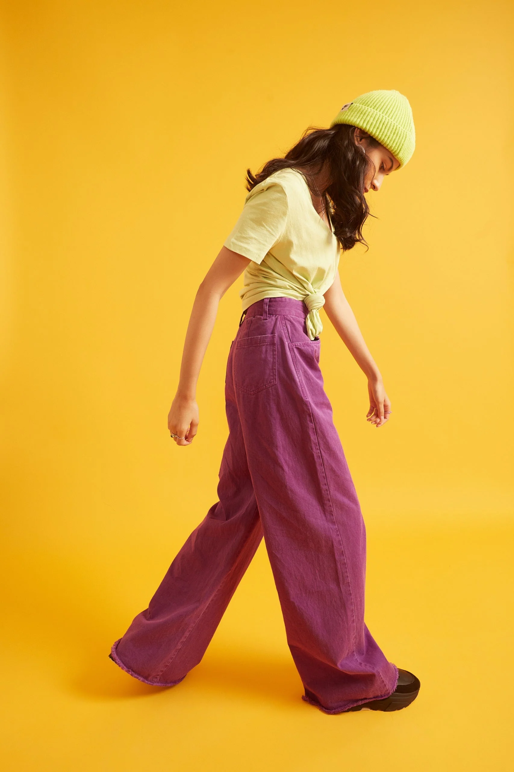 High Rise Flared Twill Pants for Women - Image 3