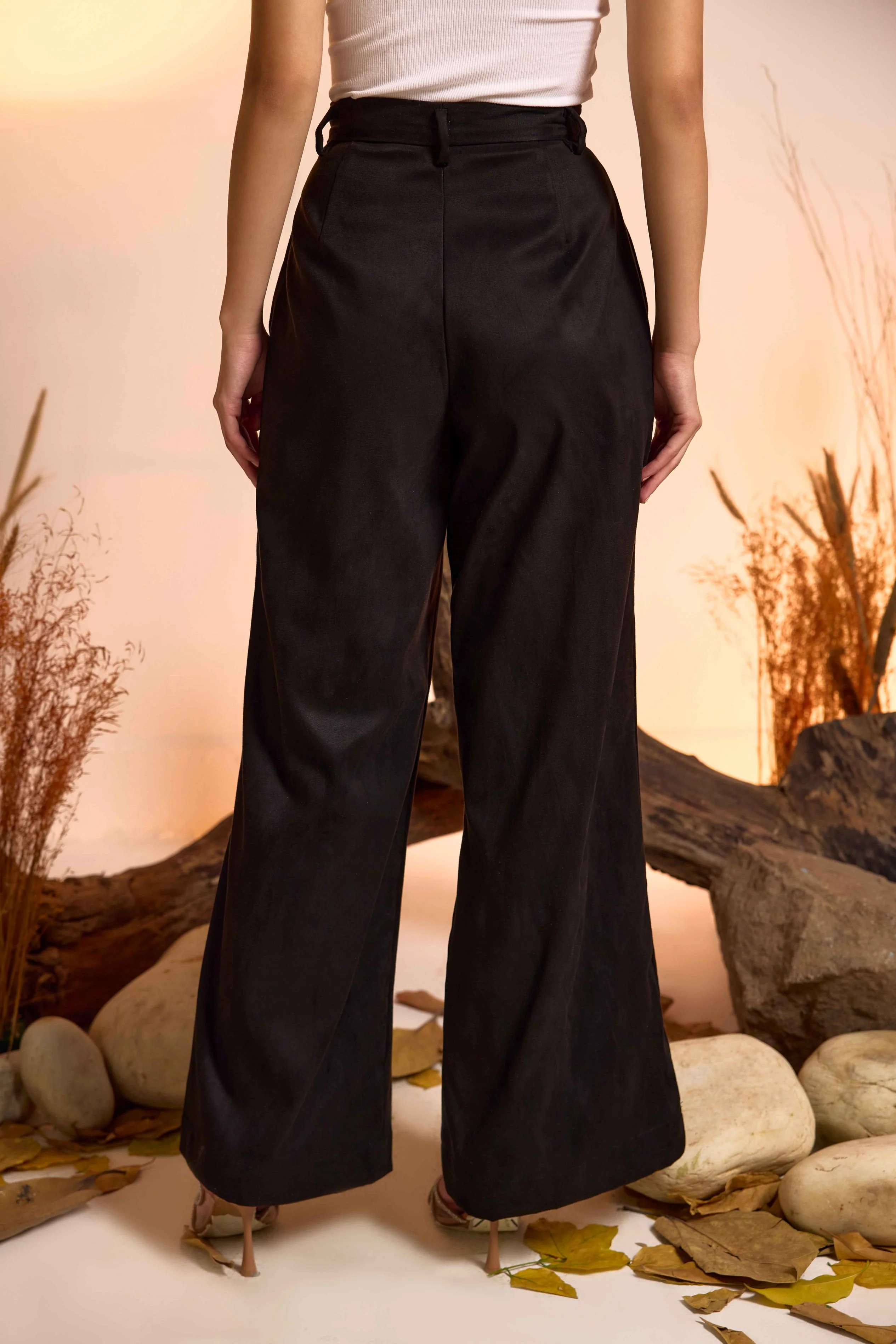 High-Waisted Bootcut Suede Pant - Image 2