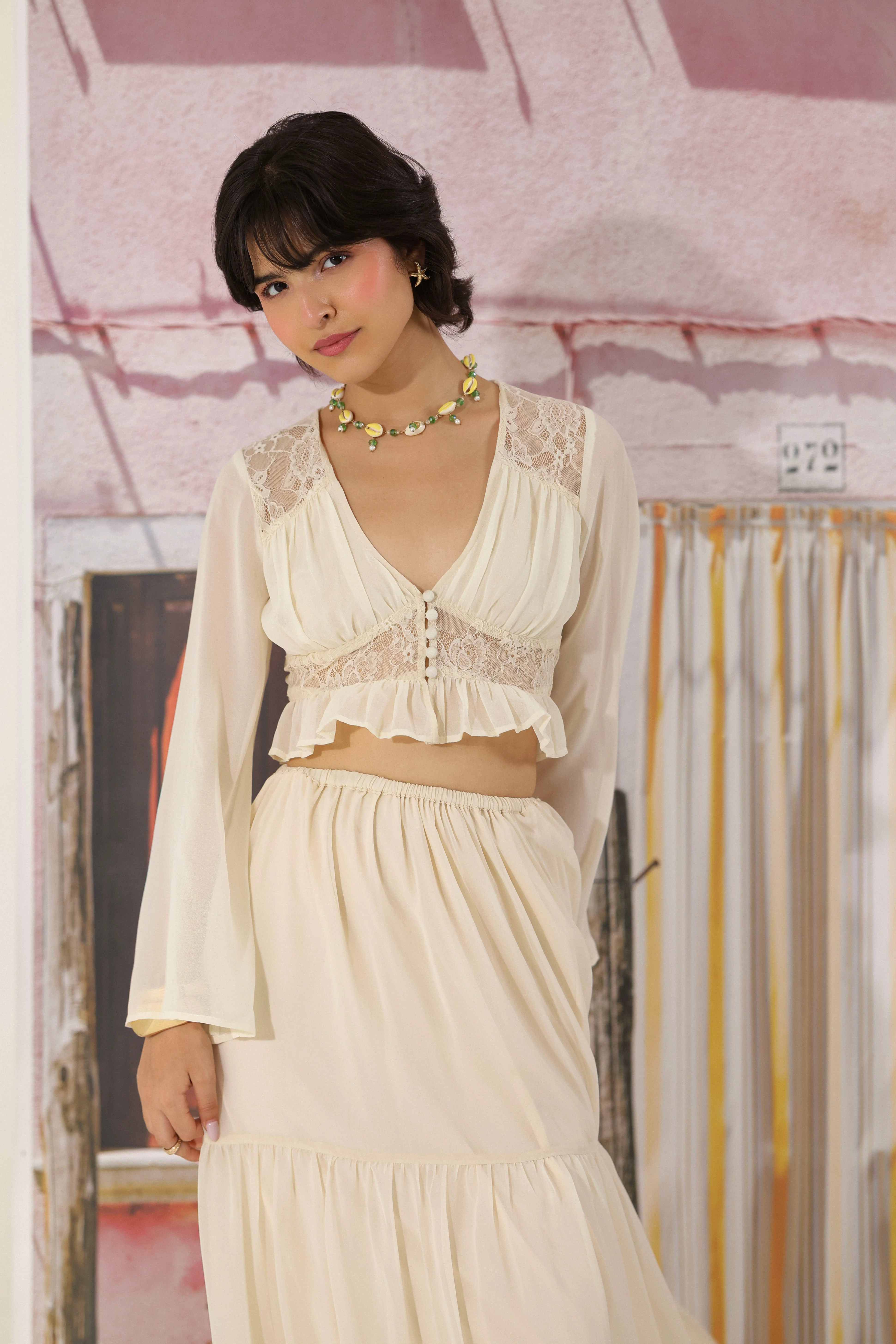 Ivory Grace Button-Down Top - Image 3