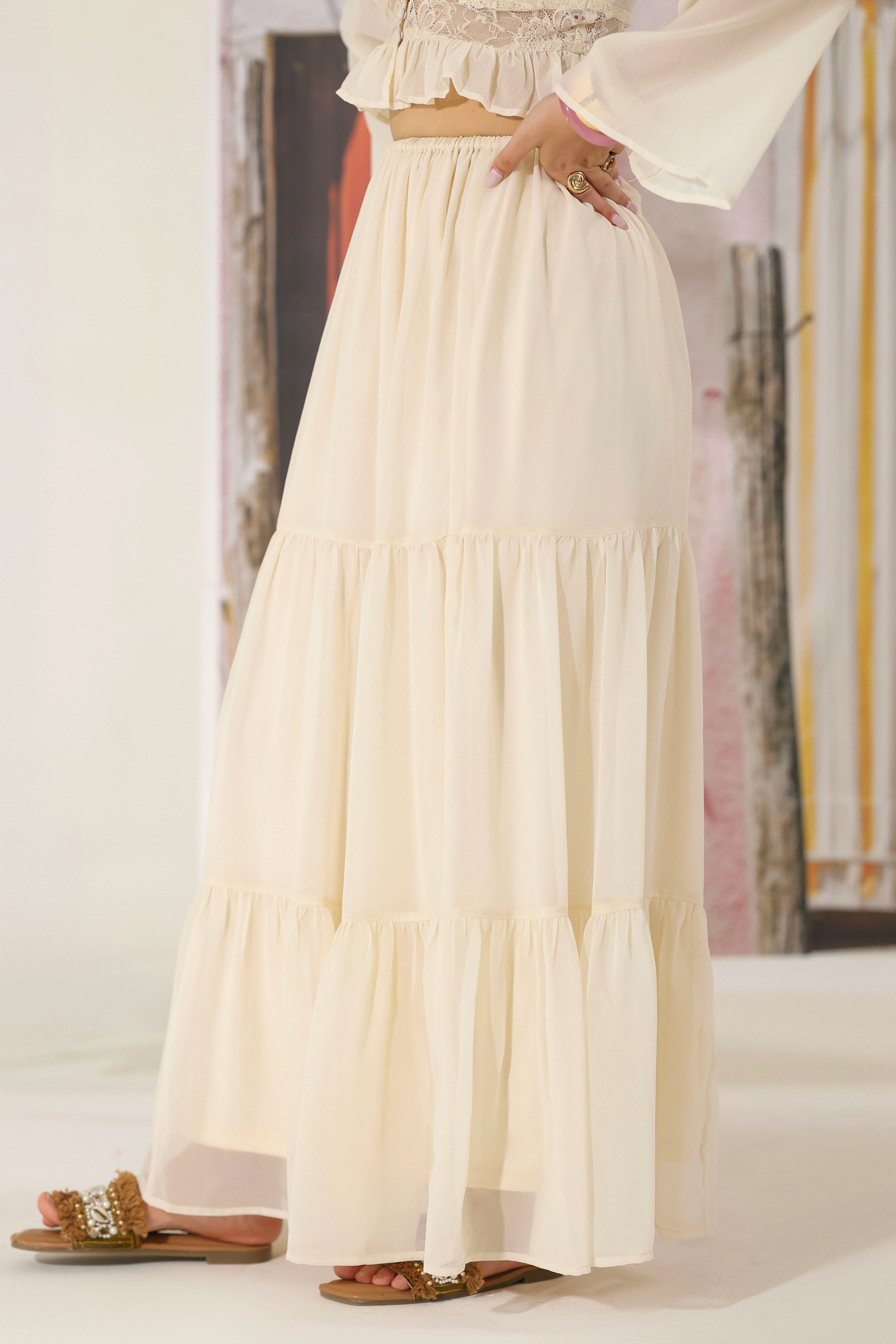 Ivory Grace Maxi Skirt