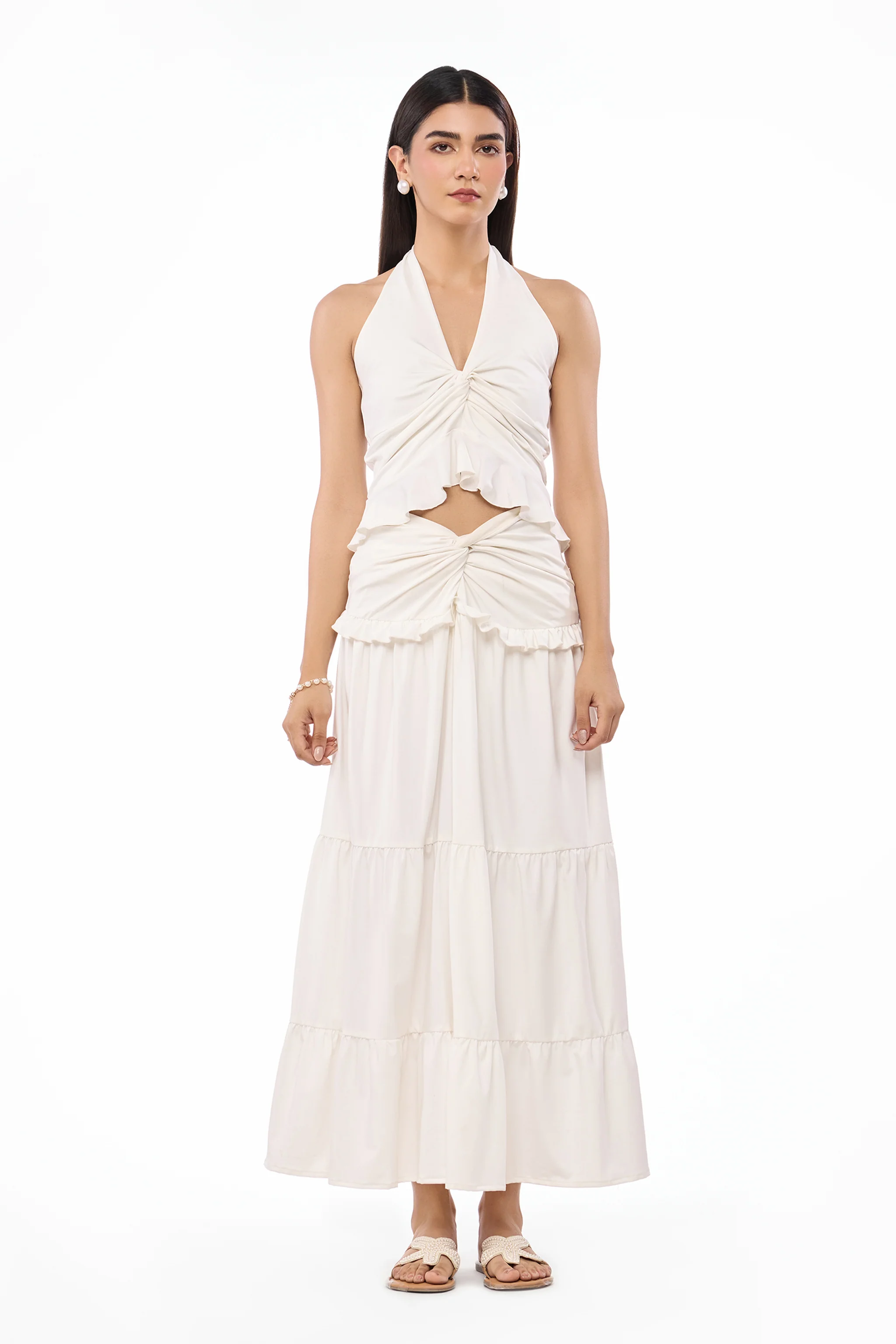 Ivory Muse Twist Halter Top - Image 3