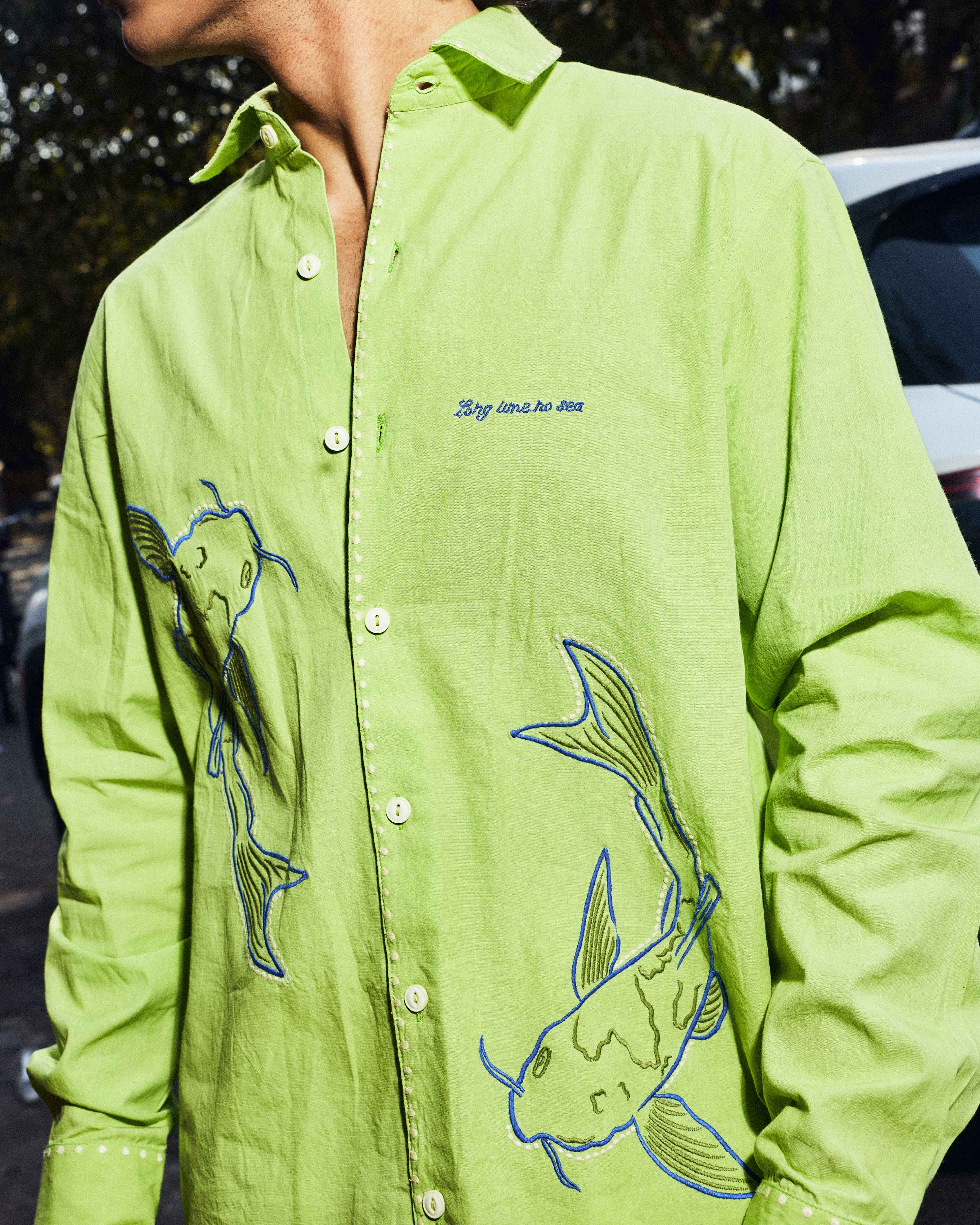 Koi Serenity Embroidered Shirt - Image 3