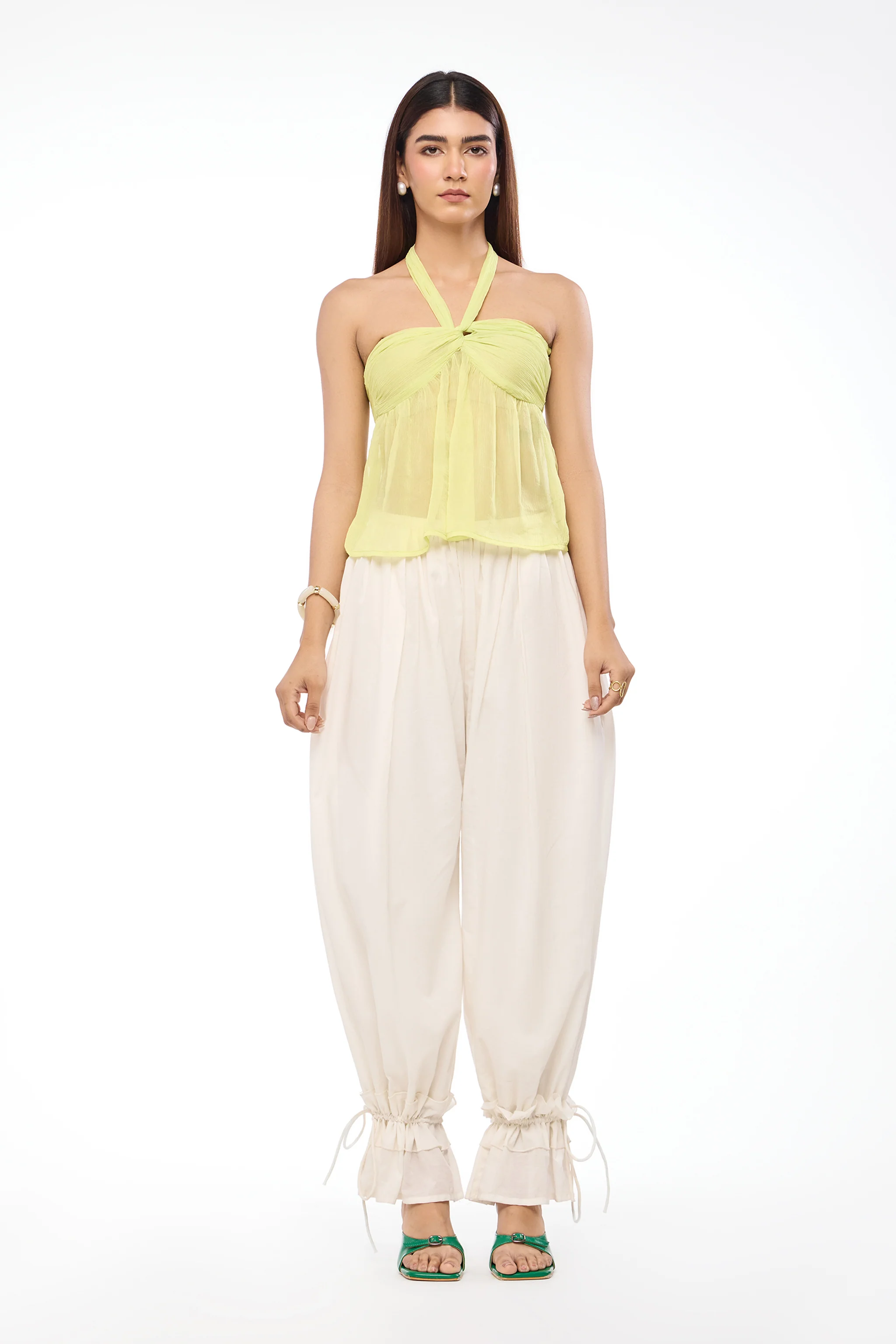 Lime Sorbet Sheer Halter Top - Image 4