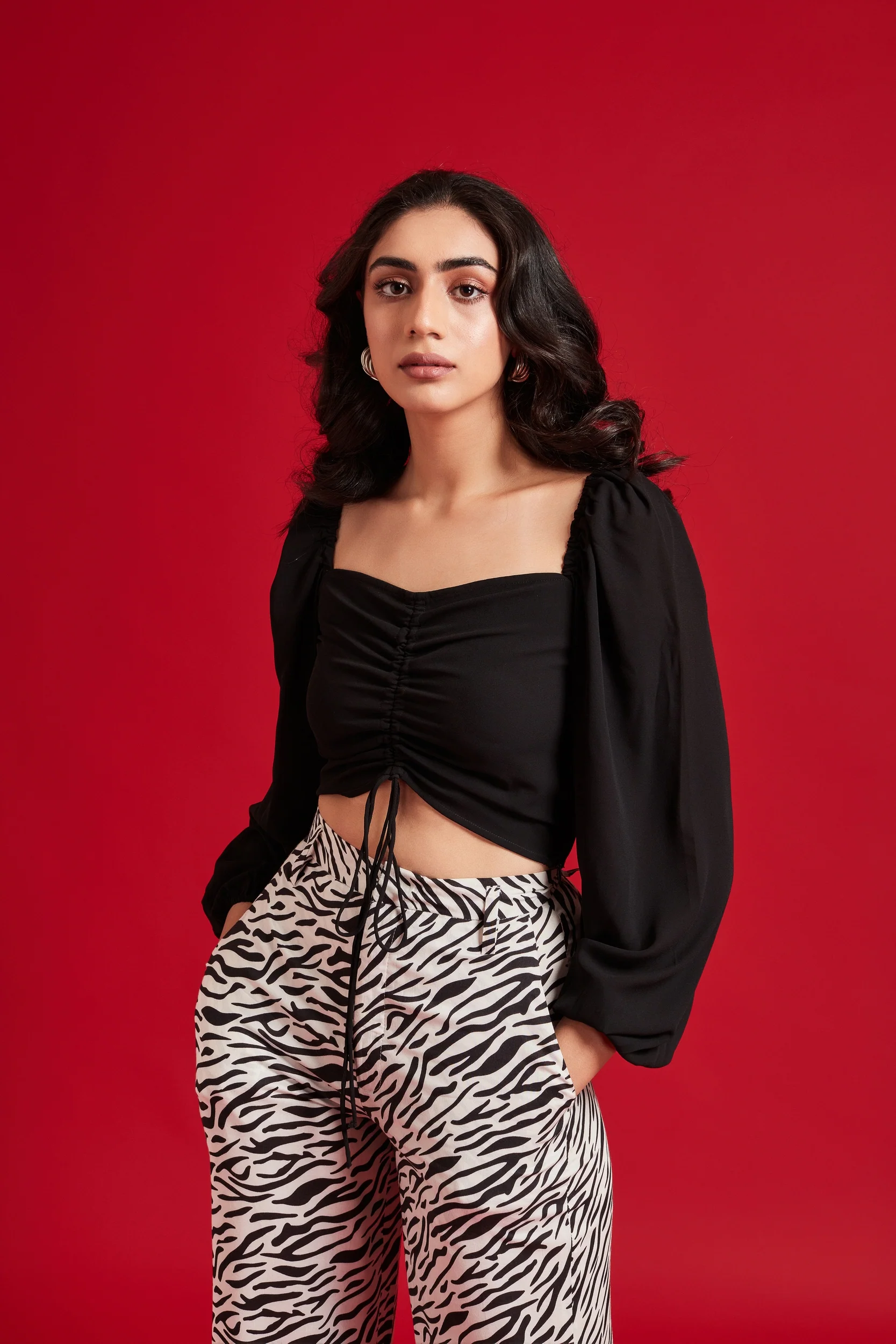 Long Sleeve Front Rushed Tunnel Top - Image 5