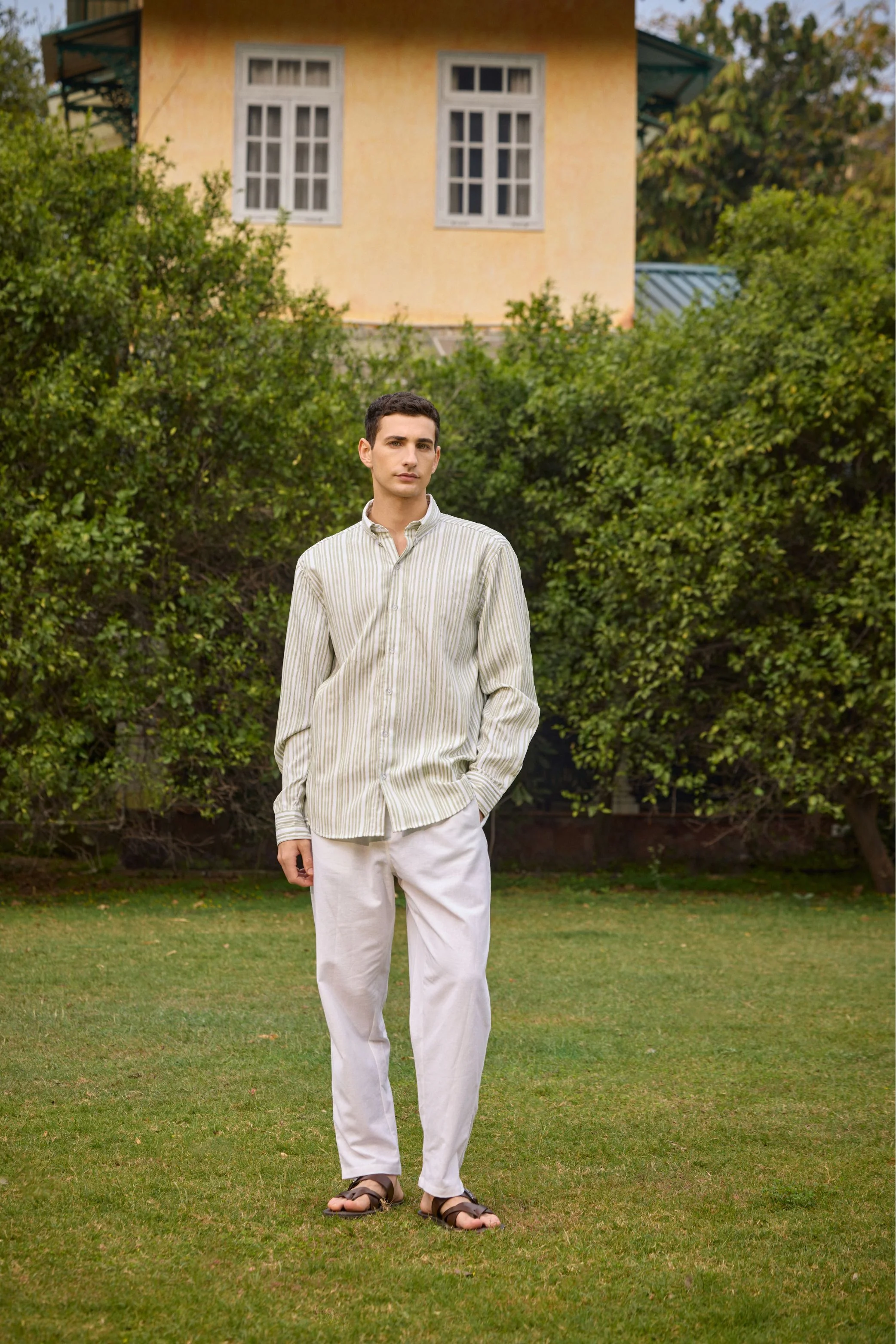 Men’s Green Striped Shirt - Image 3