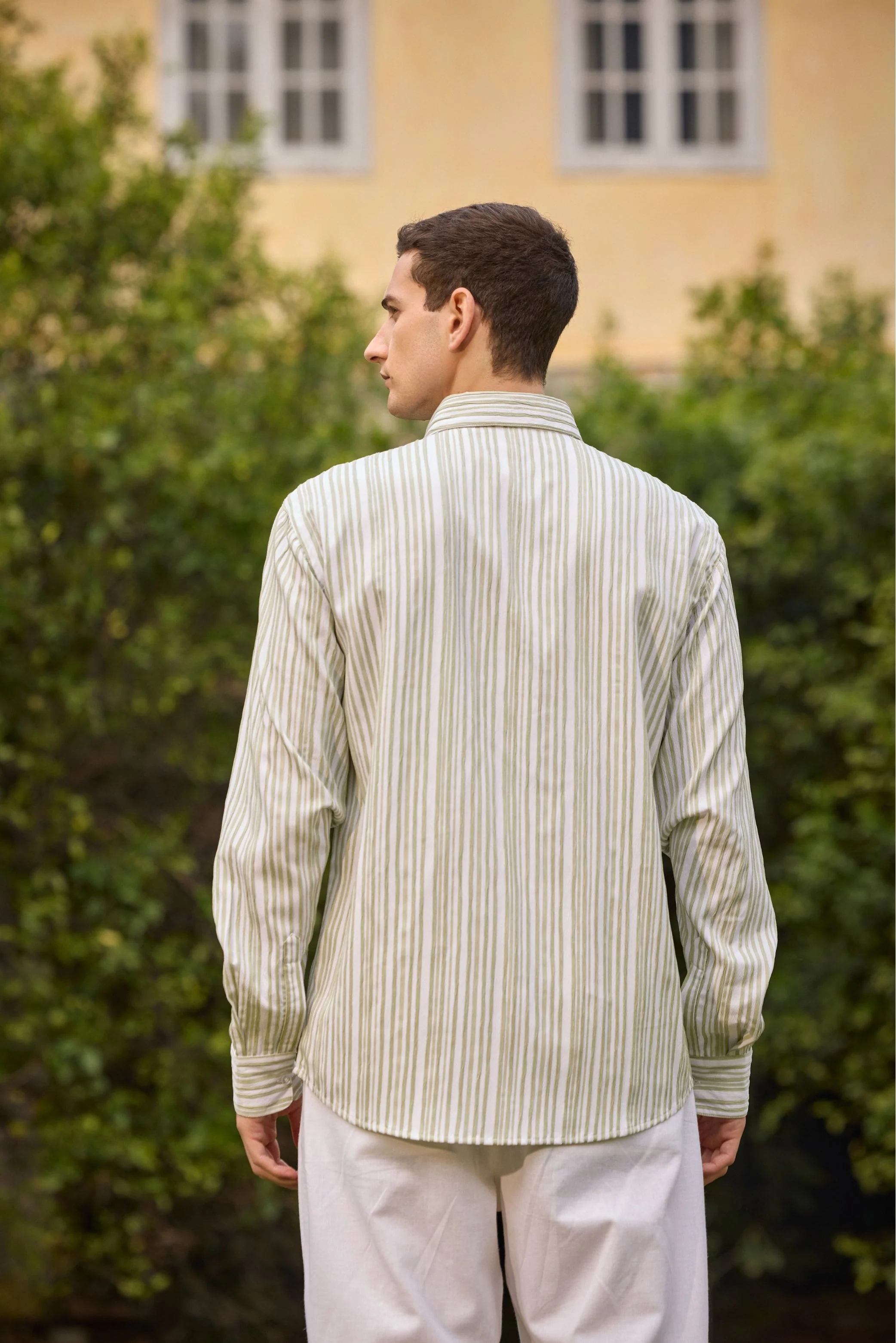 Men’s Green Striped Shirt - Image 4