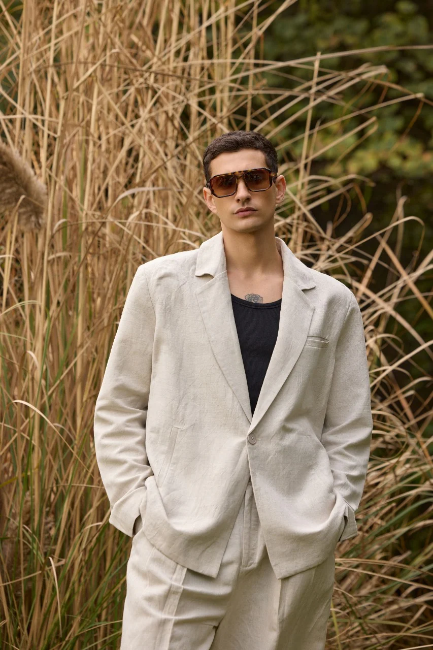 Men’s Relaxed-Fit Linen Suit - Image 2