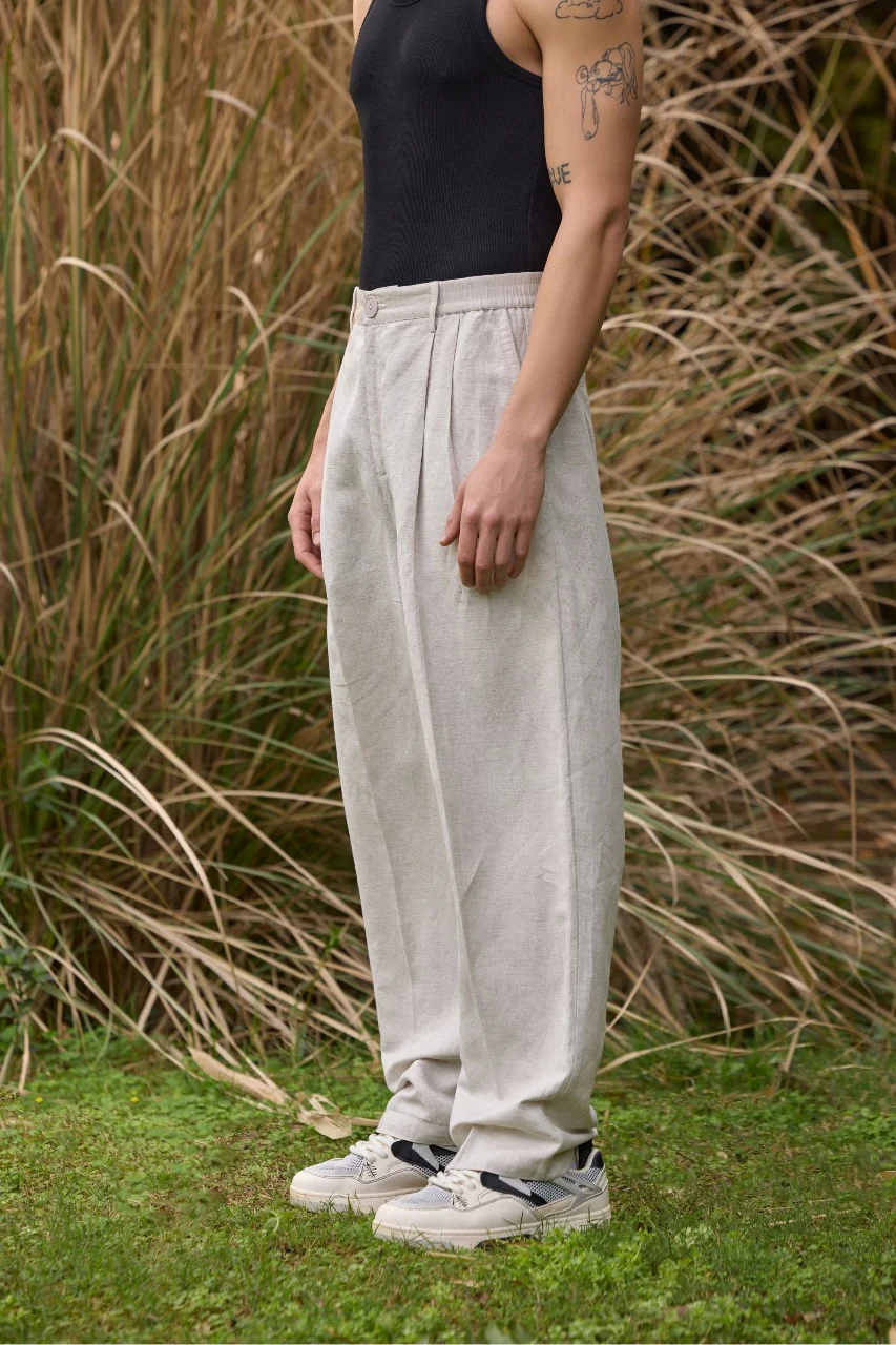 Men’s Relaxed-Fit Linen Trousers - Image 3