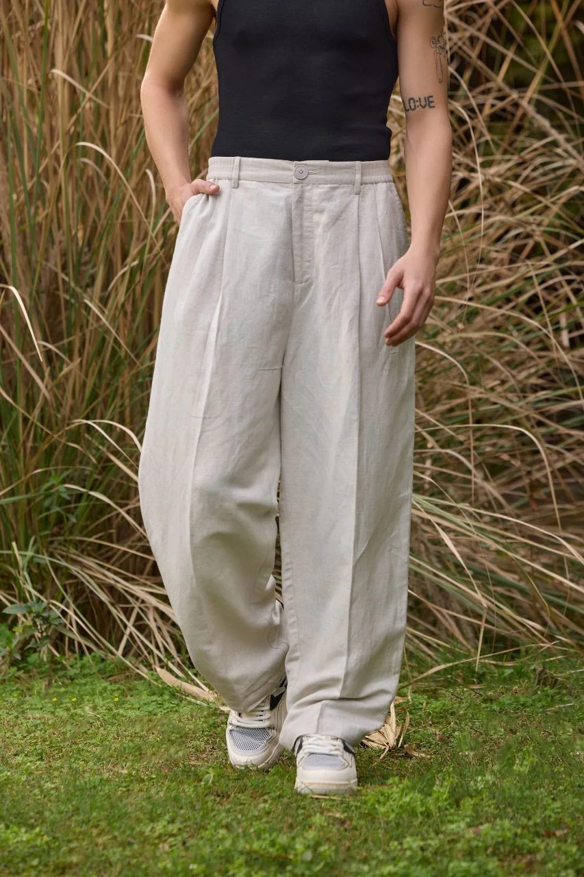 Men’s Relaxed-Fit Linen Trousers - Image 4