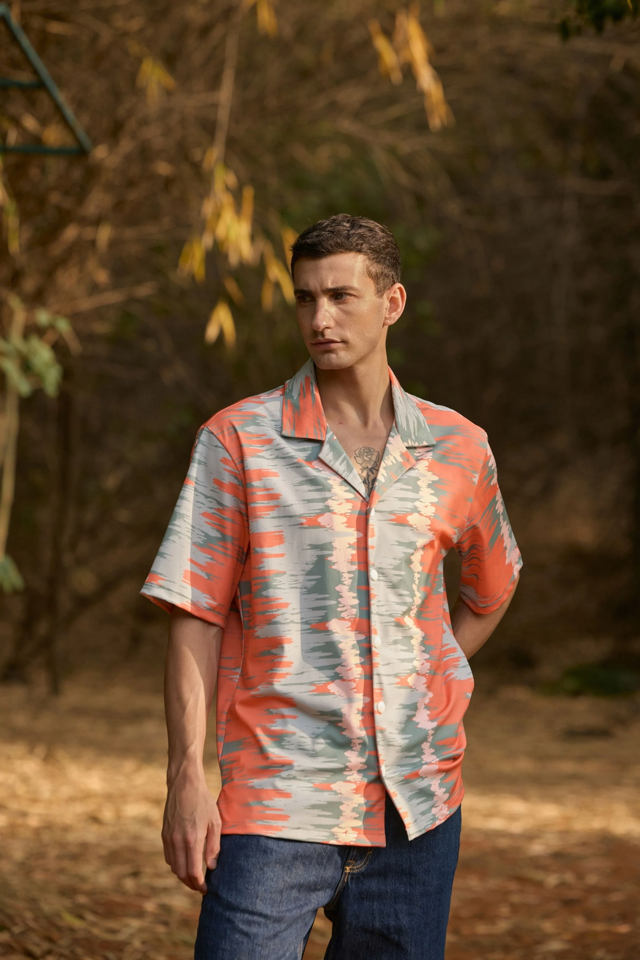 Men's Abstract Print Shirt - Image 2