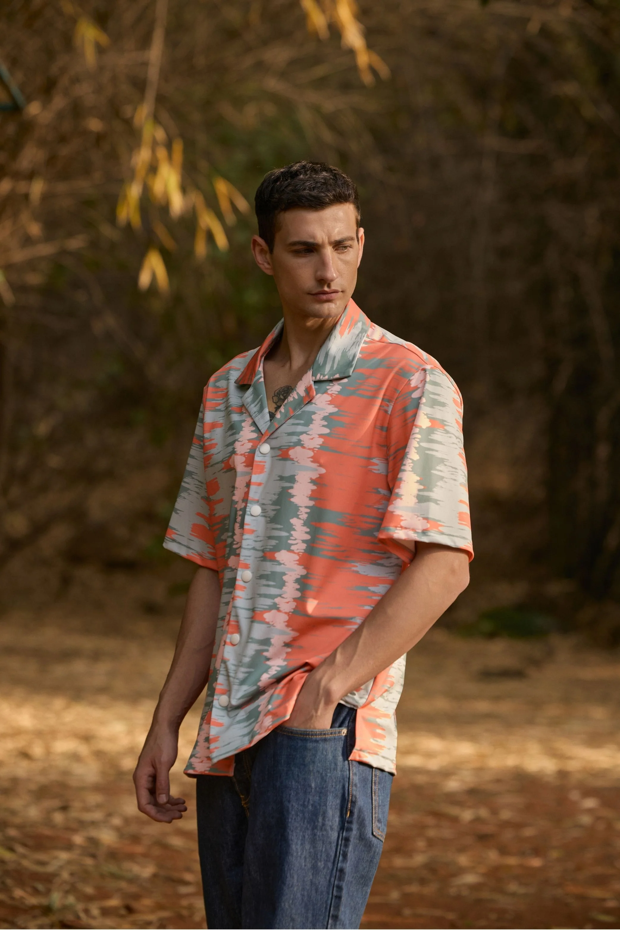 Men's Abstract Print Shirt - Image 3