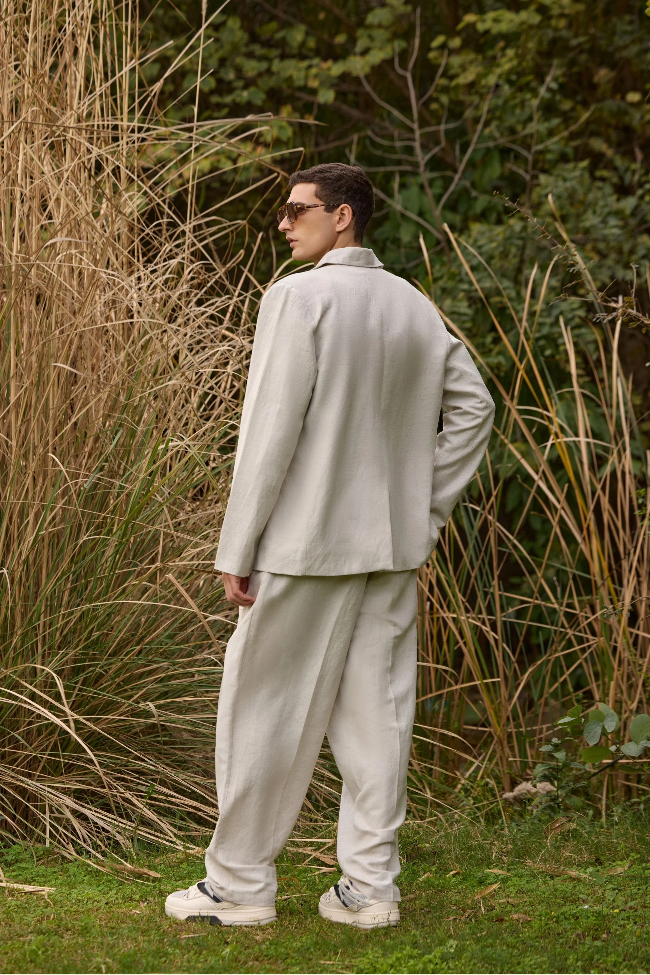 Men's Single-Breasted Linen Blazer - Image 5