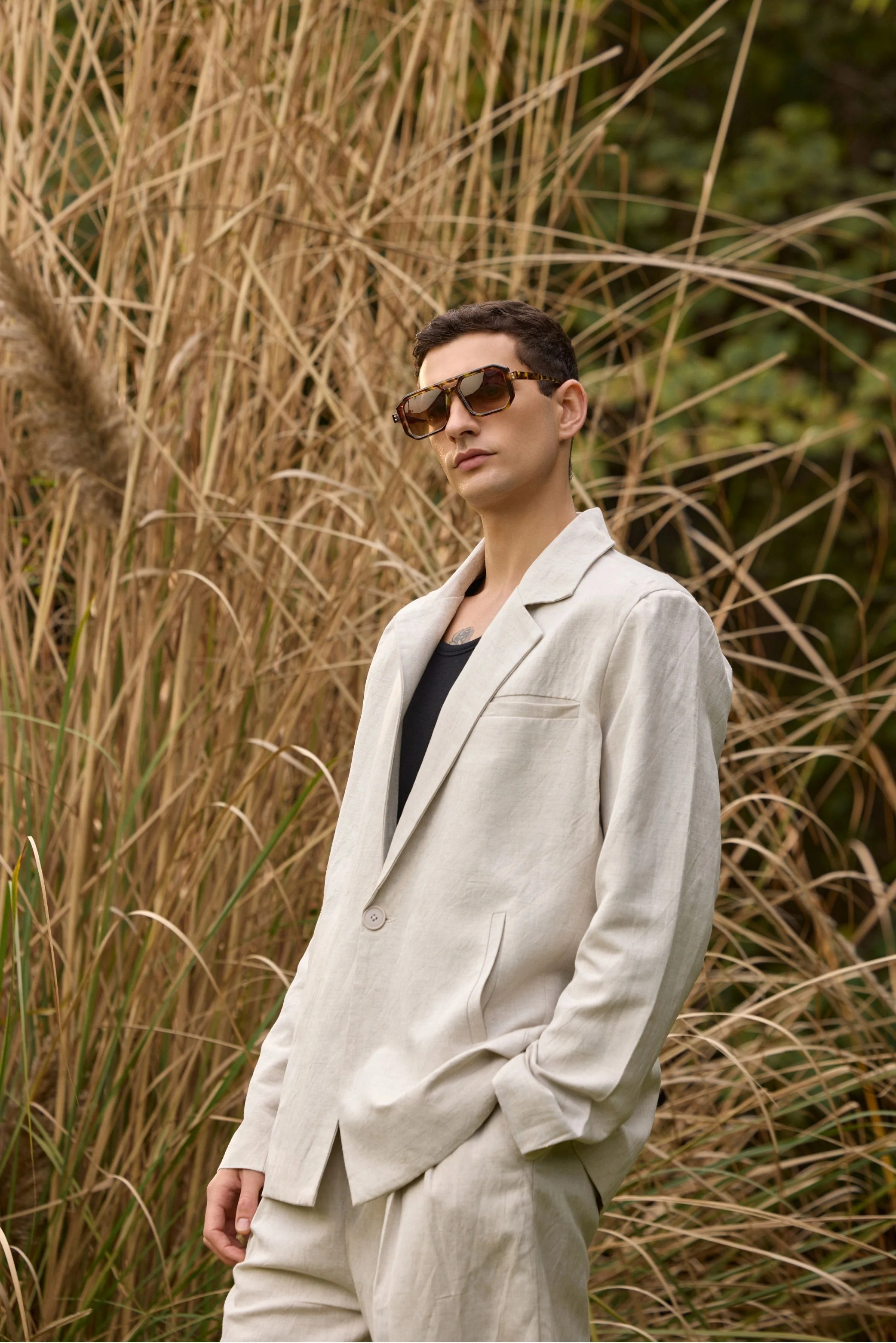 Men's Single-Breasted Linen Blazer - Image 6