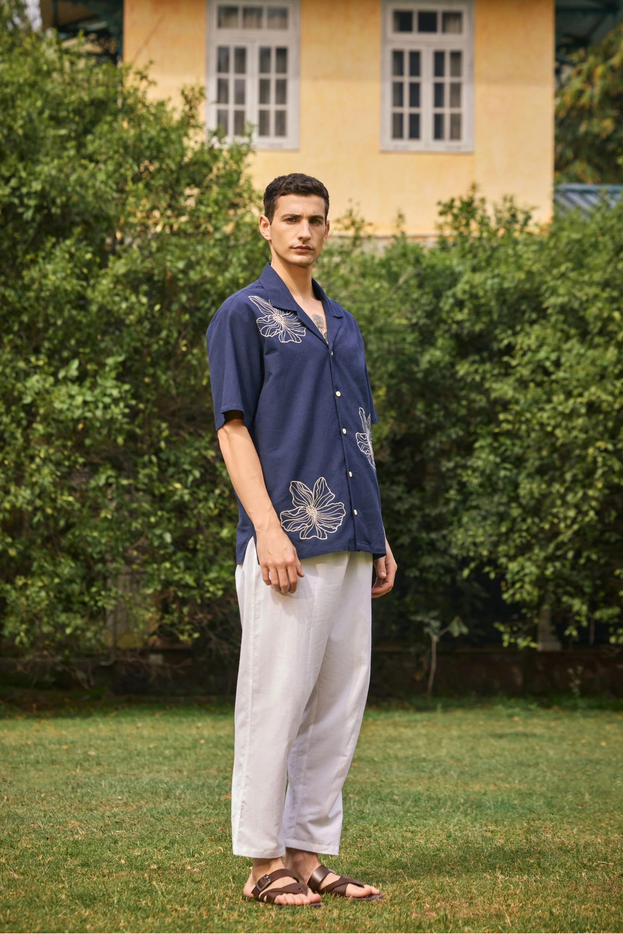 Midnight Blue Embroidered Shirt - Image 5