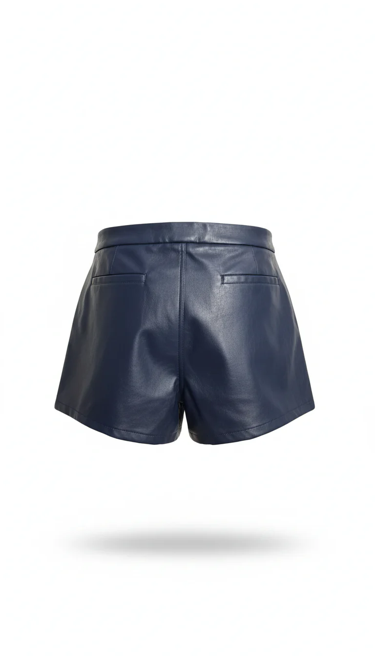 Midnight Faux Leather Mini Shorts - Image 2