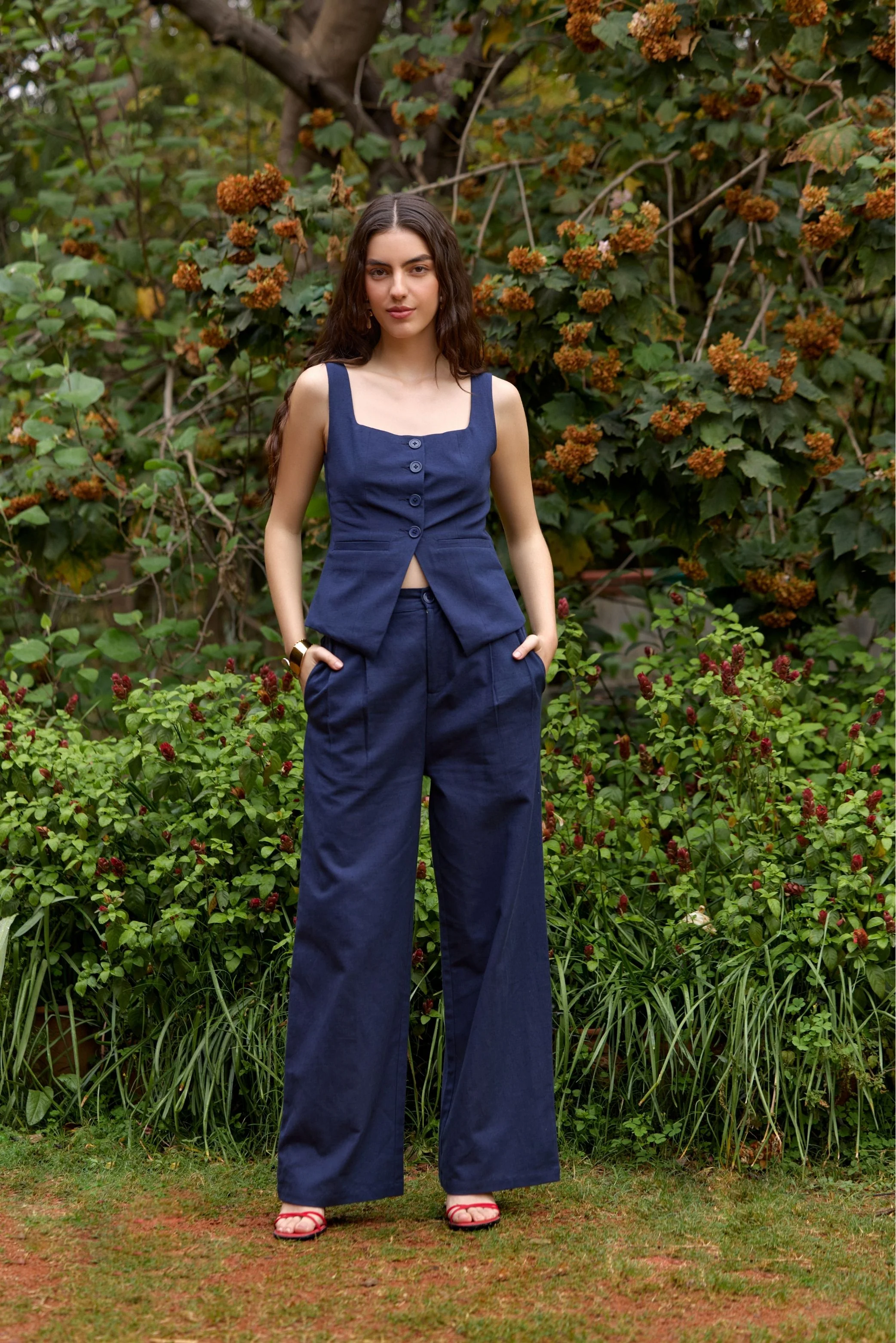Navy Blue Tailored Waistcoat - Image 4