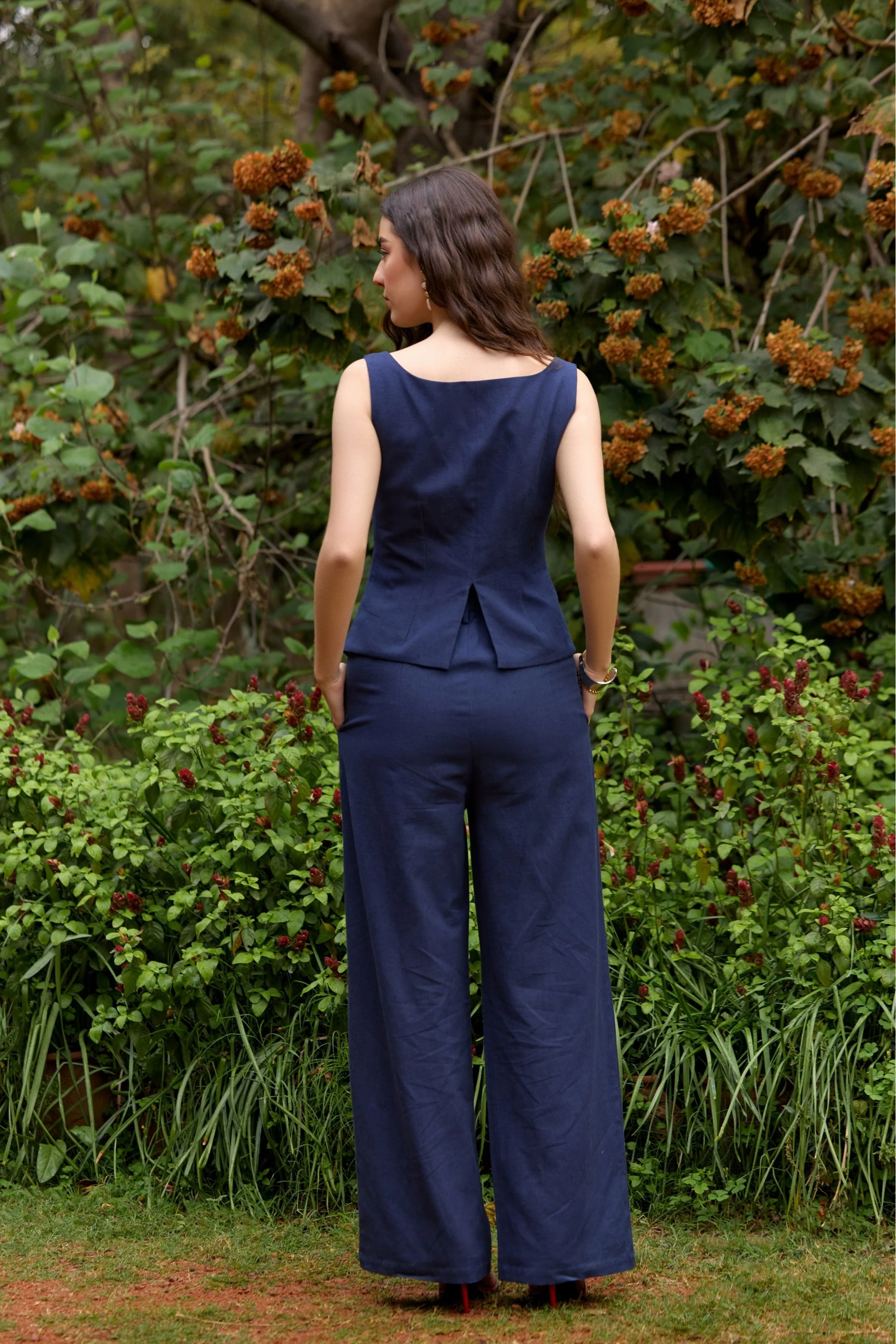Navy Blue Tailored Waistcoat - Image 5