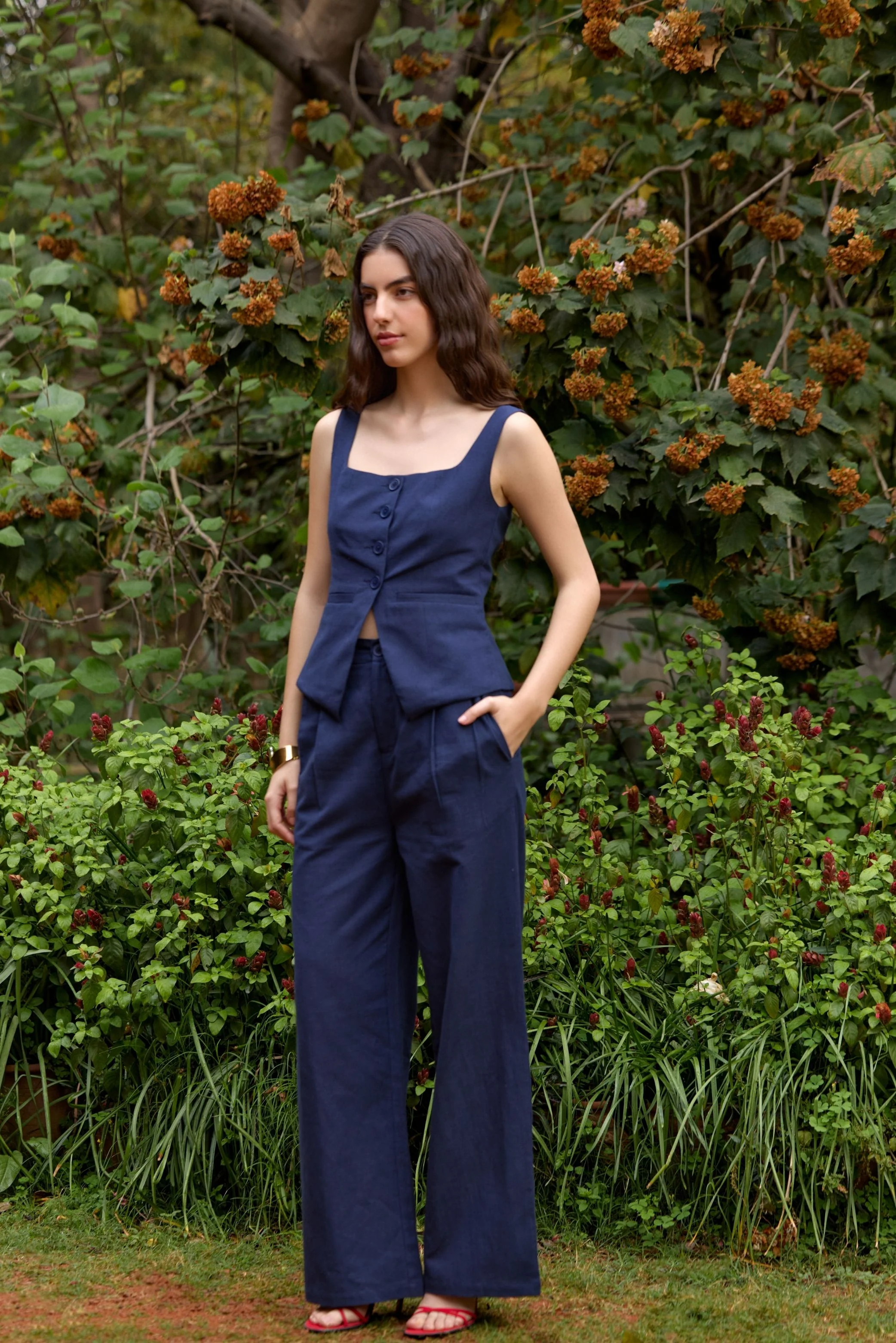 Navy Blue Tailored Waistcoat - Image 6