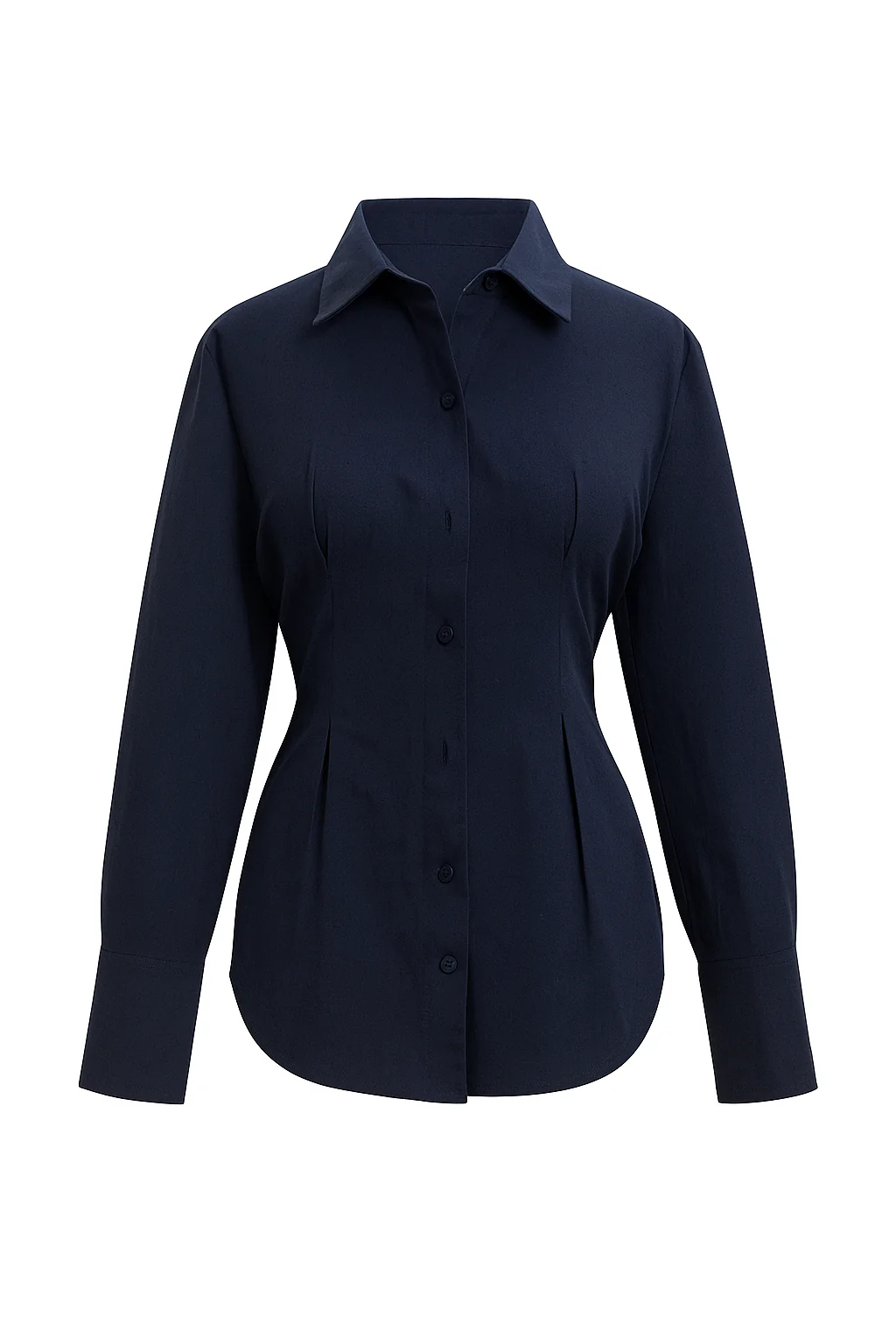 Navy Long Sleeve Shirt with Lace-Up Back - Image 2