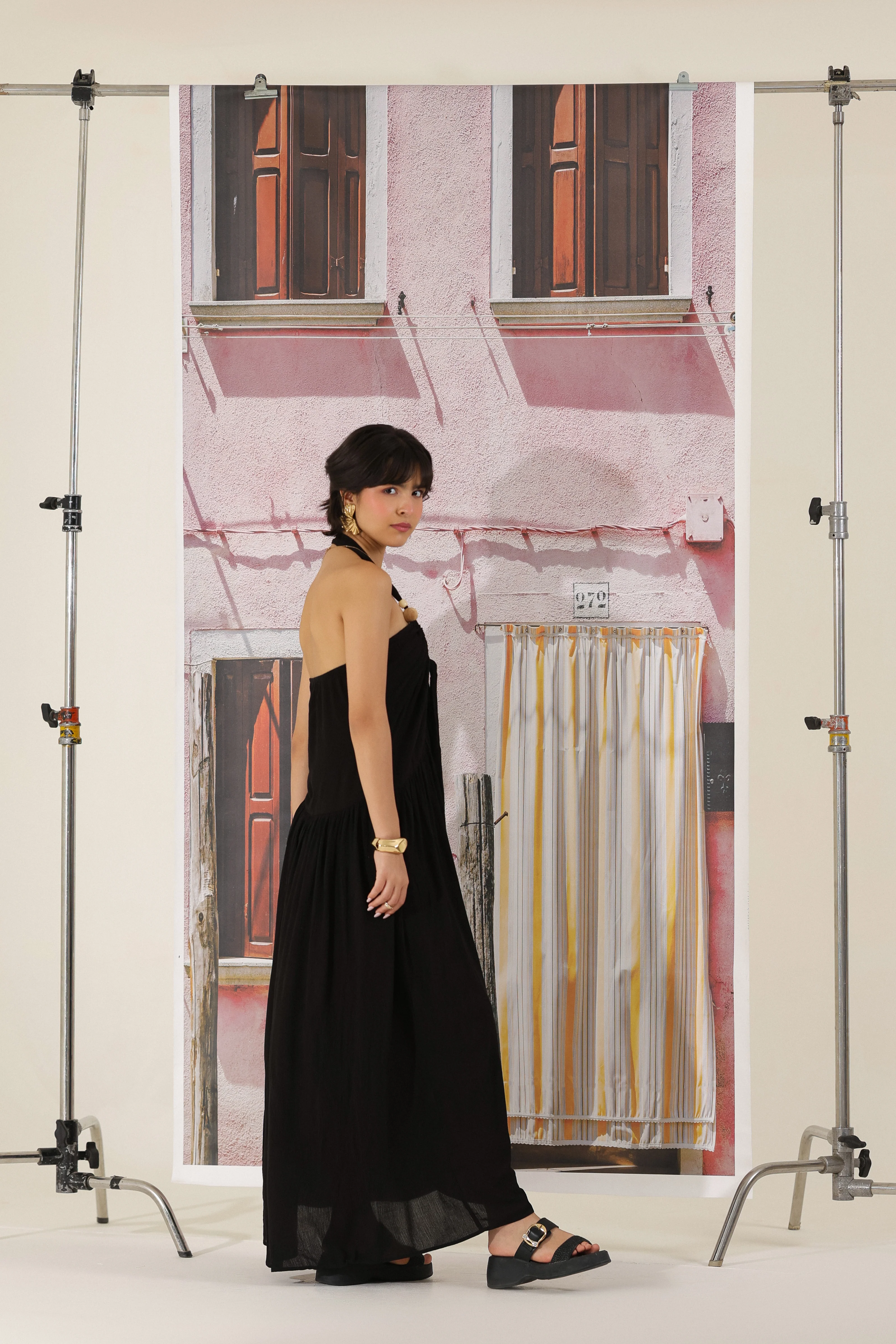 Noir Muse Halter Maxi Dress - Image 4