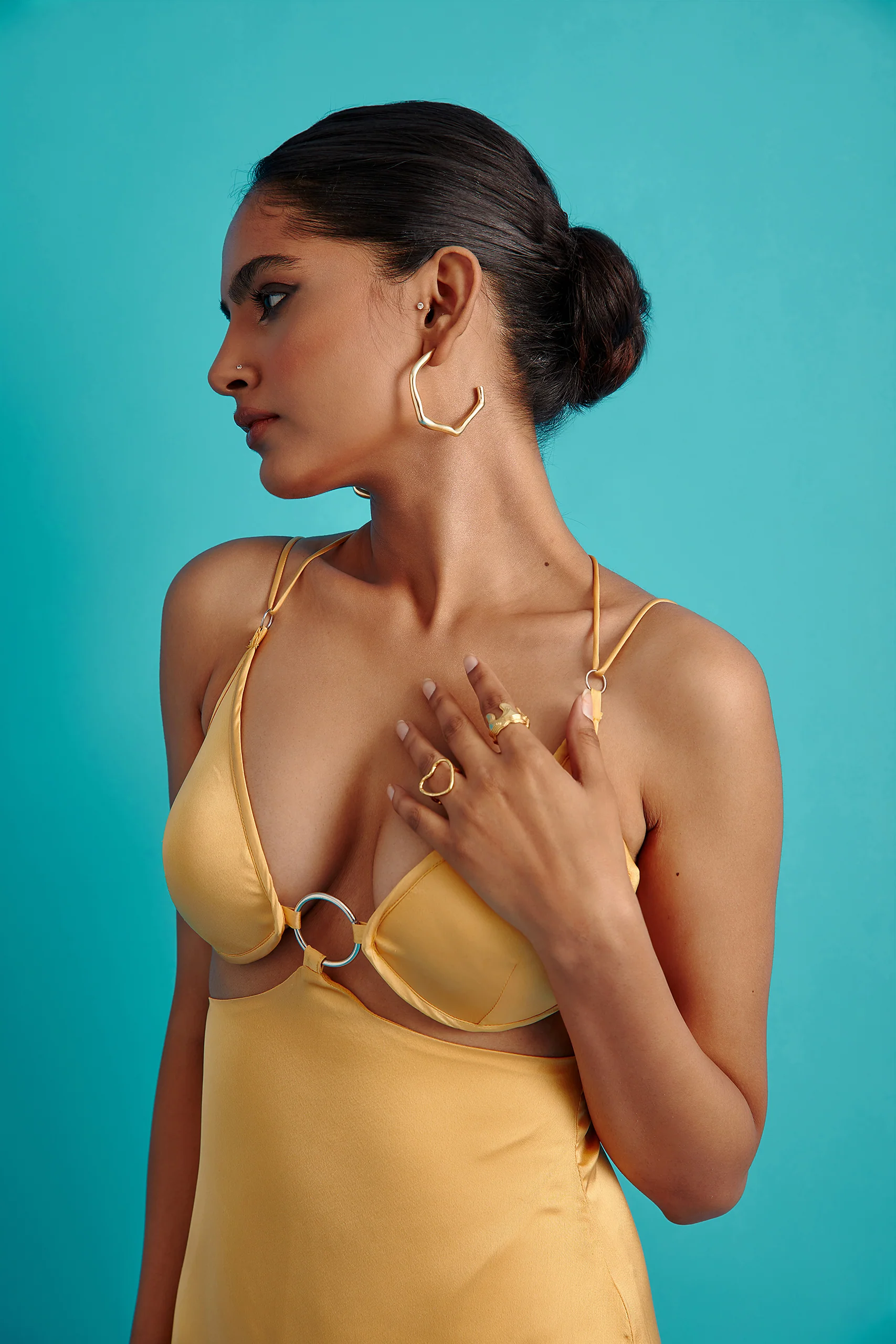 O-Ring Satin Slip Dress - Image 4