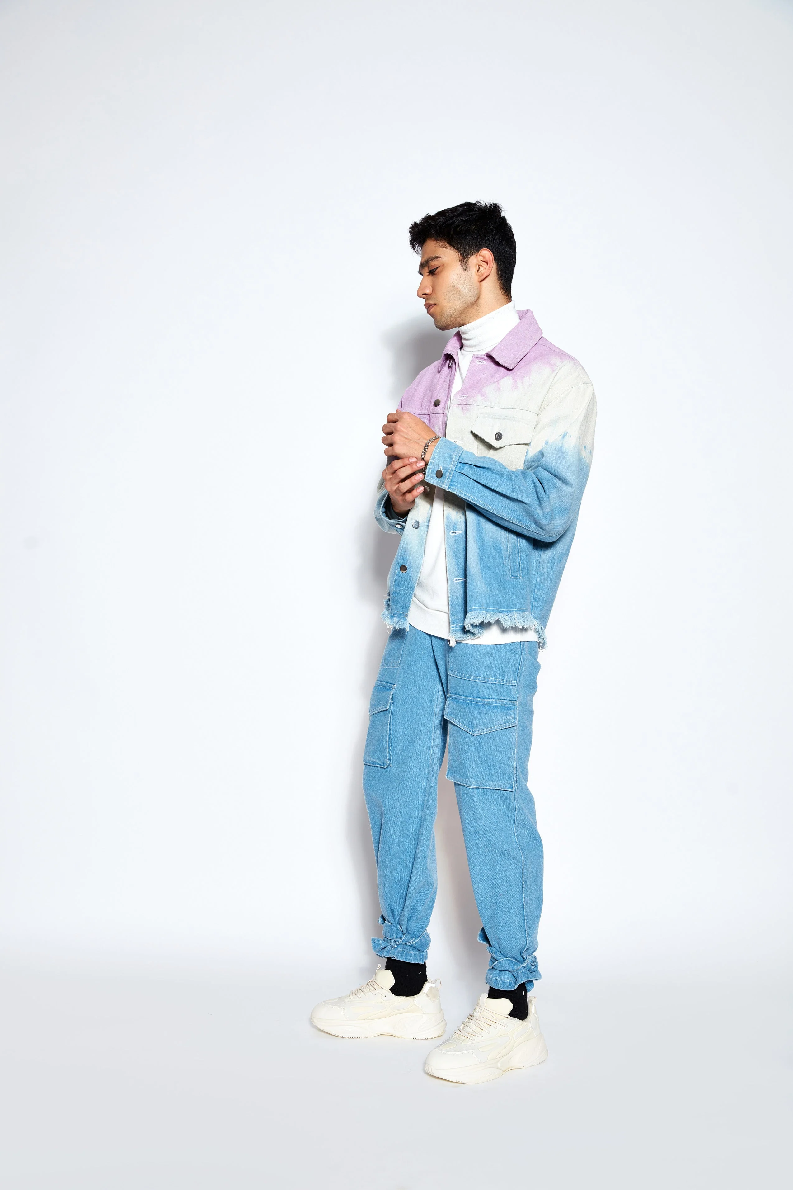 Ombre Denim Jacket -Lavender - Image 3