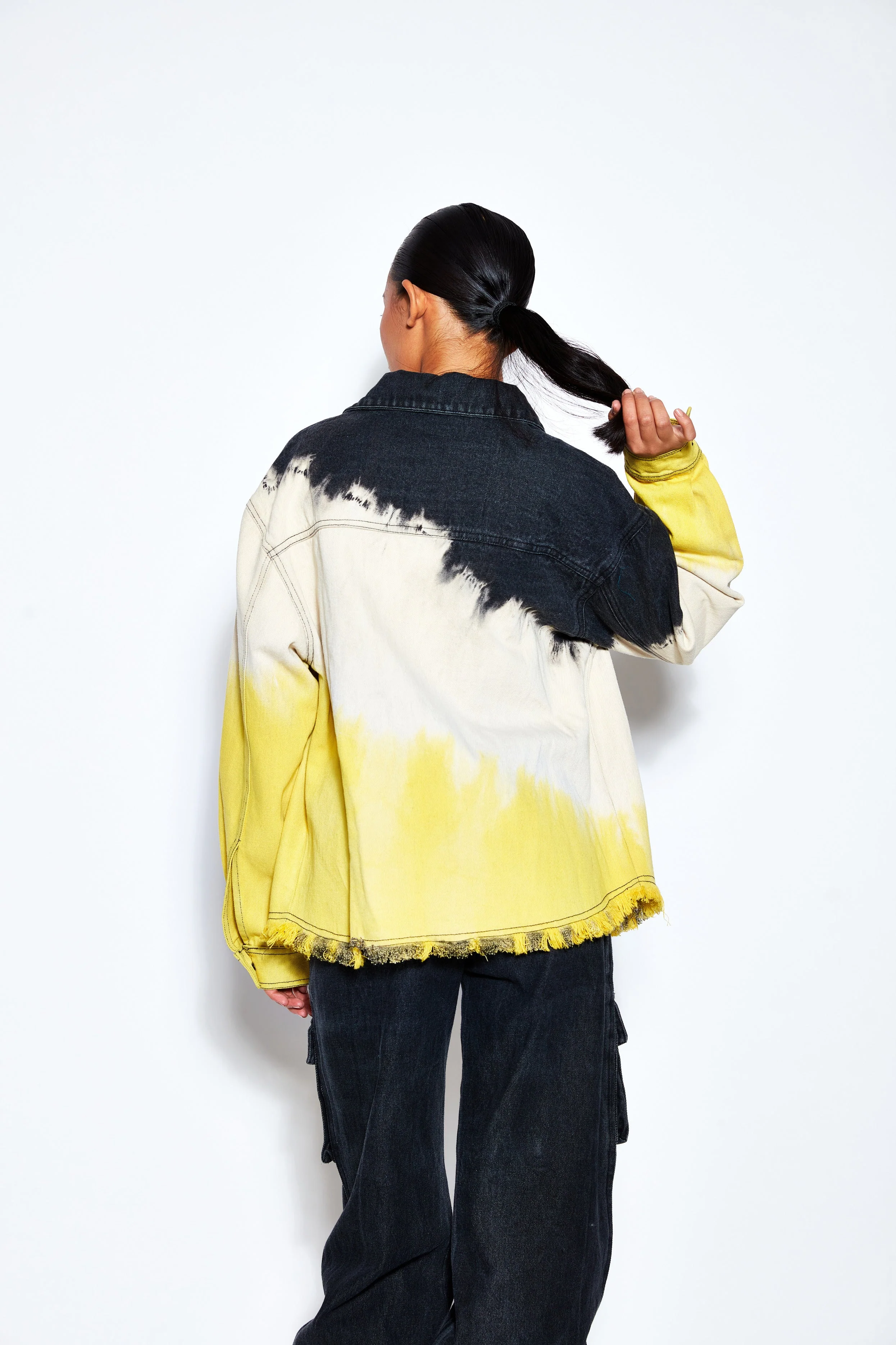 Ombre Denim Jacket -Yellow - Image 2