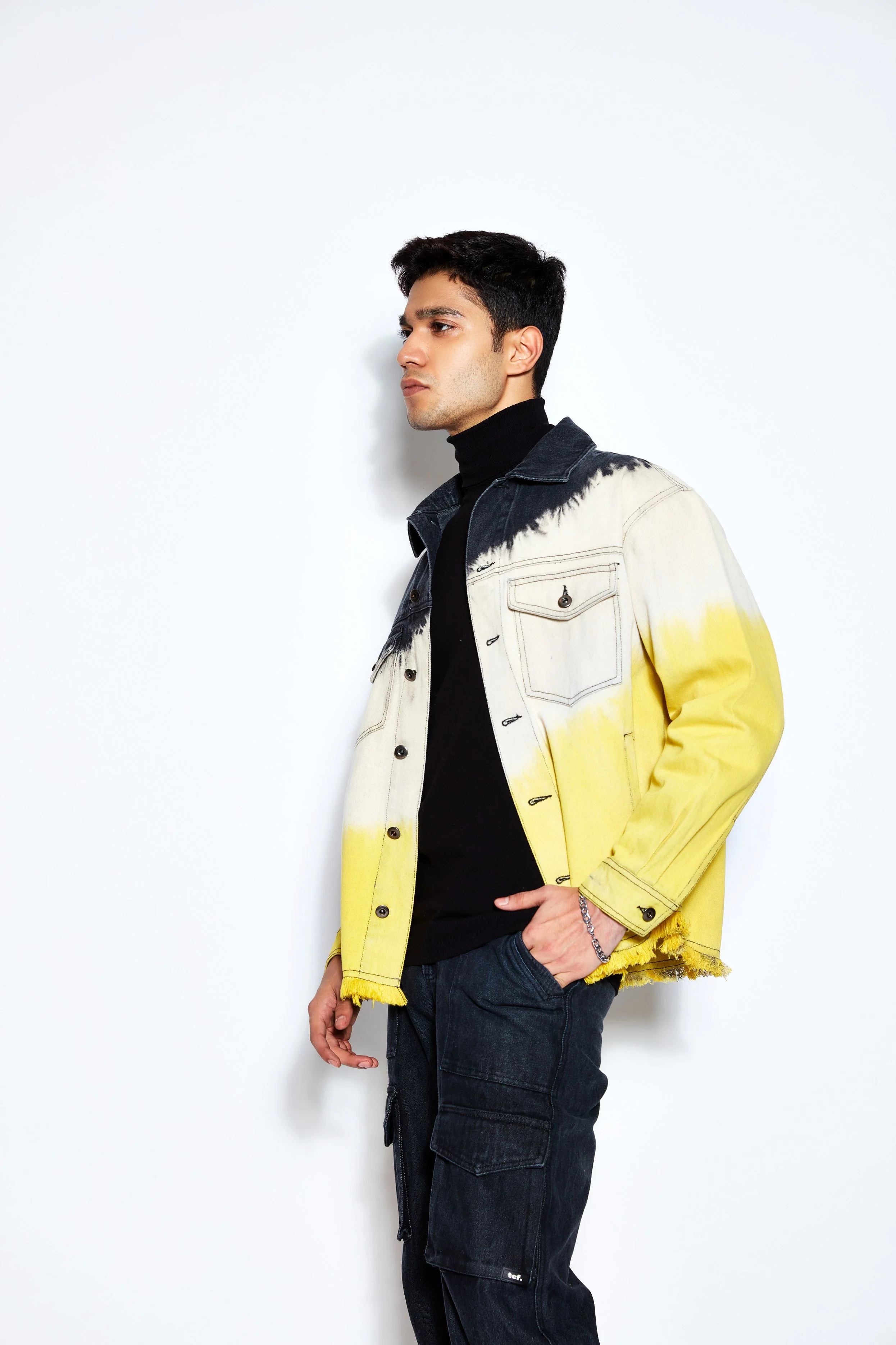 Ombre Denim Jacket -Yellow - Image 2
