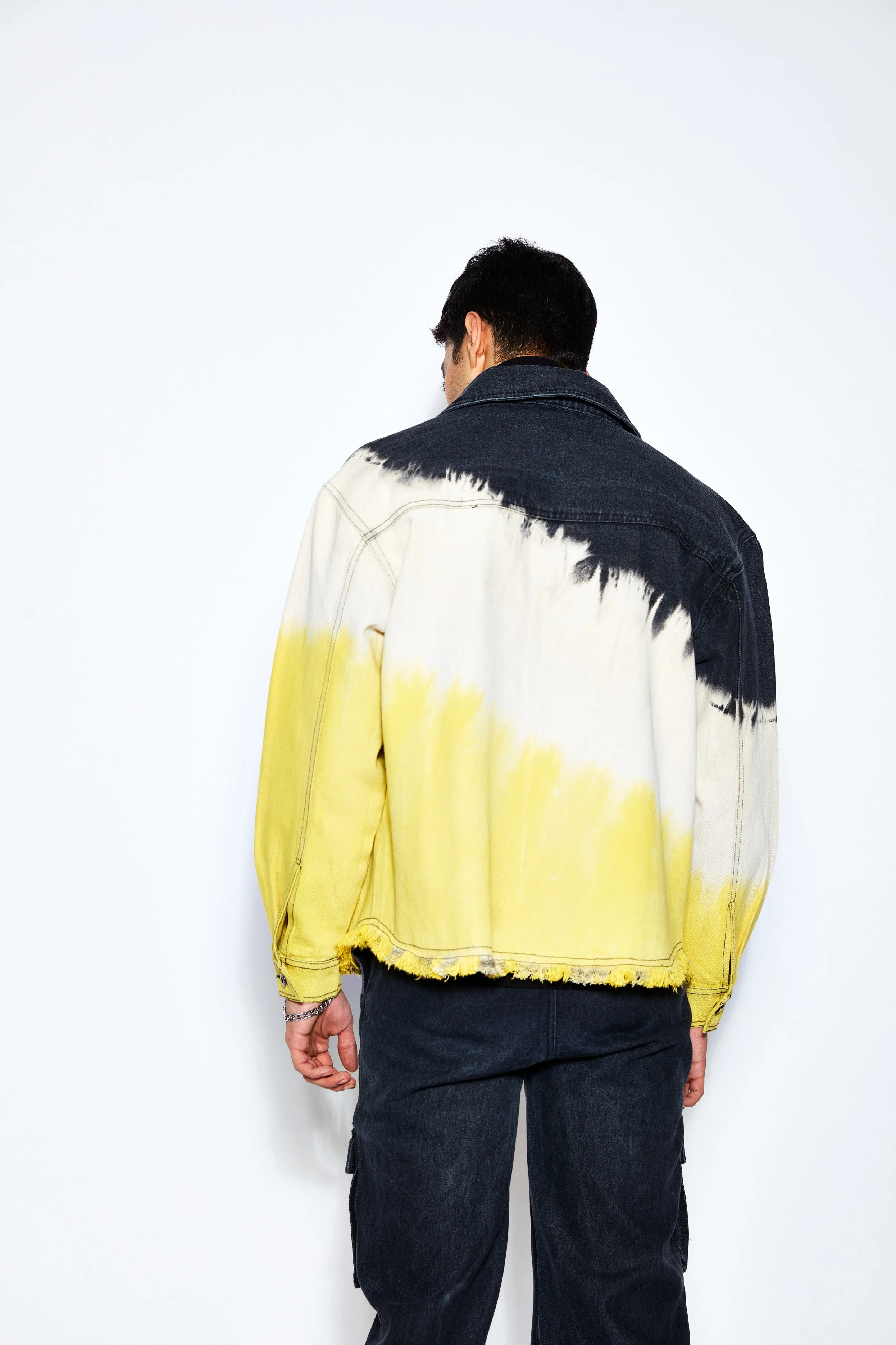 Ombre Denim Jacket -Yellow - Image 3