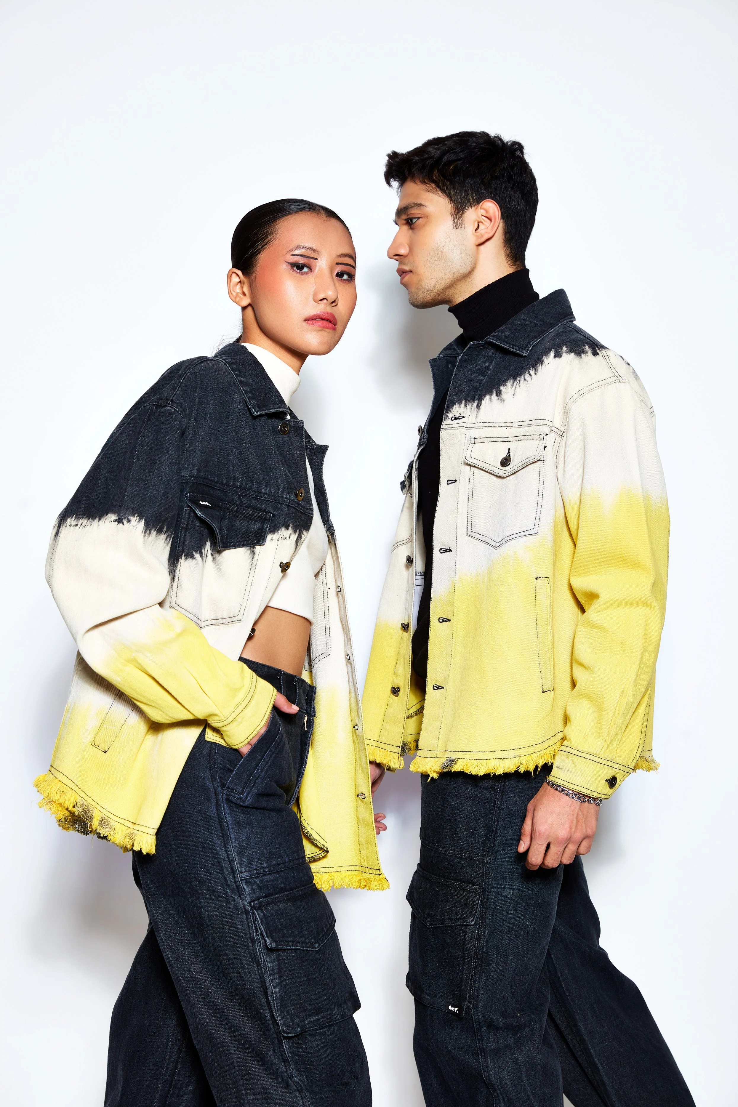 Ombre Denim Jacket -Yellow - Image 5