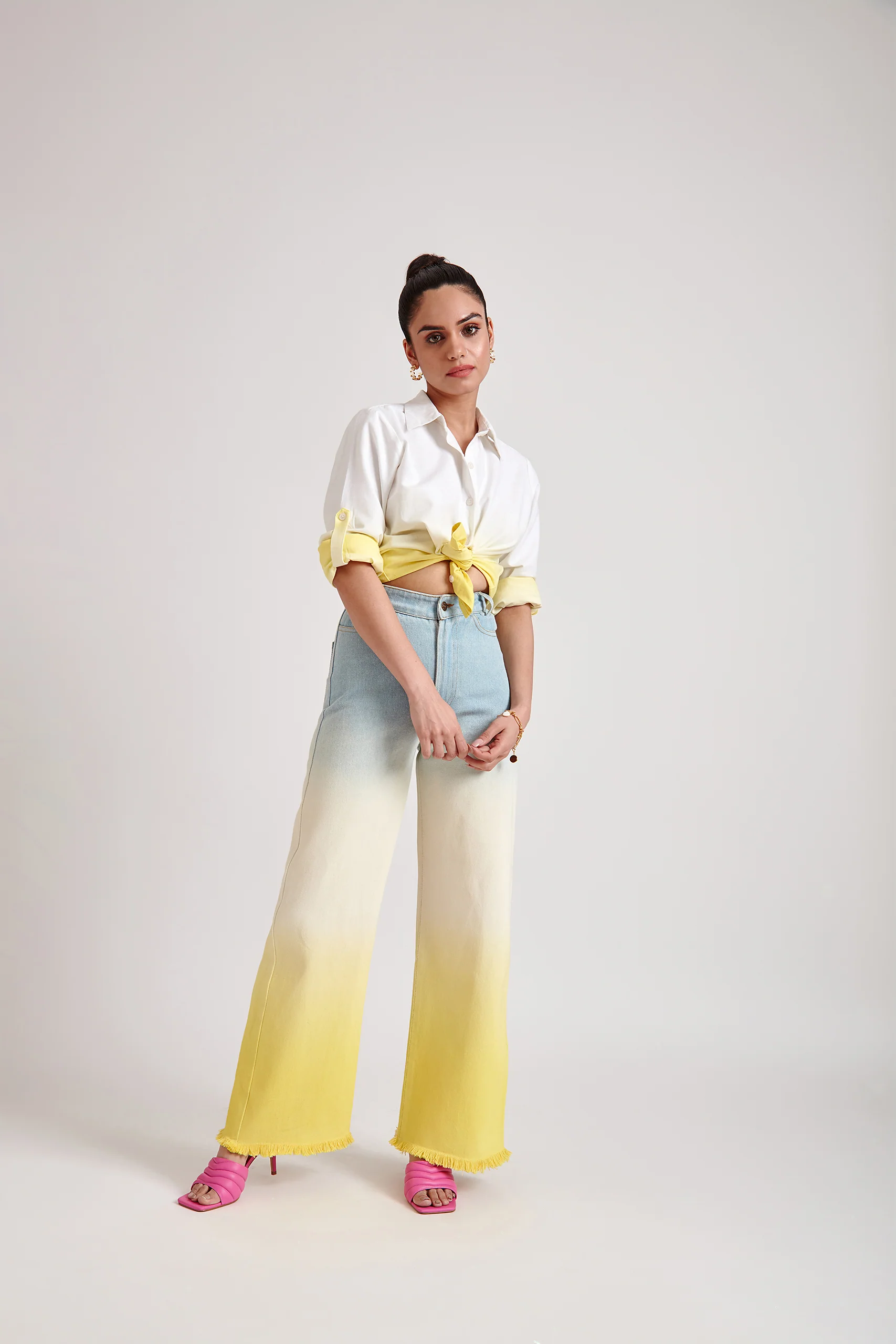 Yellow Ombre Denim Jeans(Double Colors) - Image 3