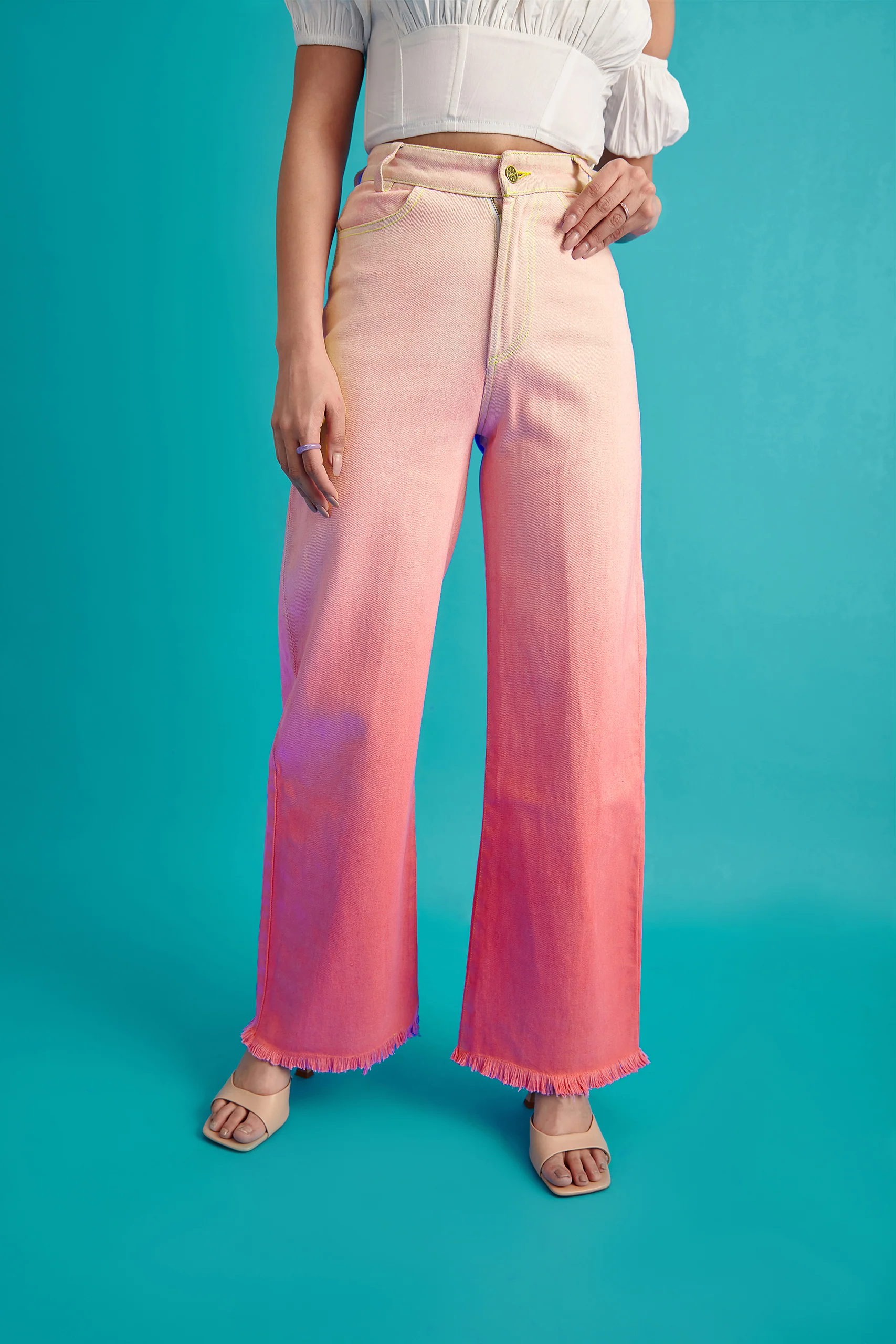 Pink Ombre Denim Jeans - Image 3
