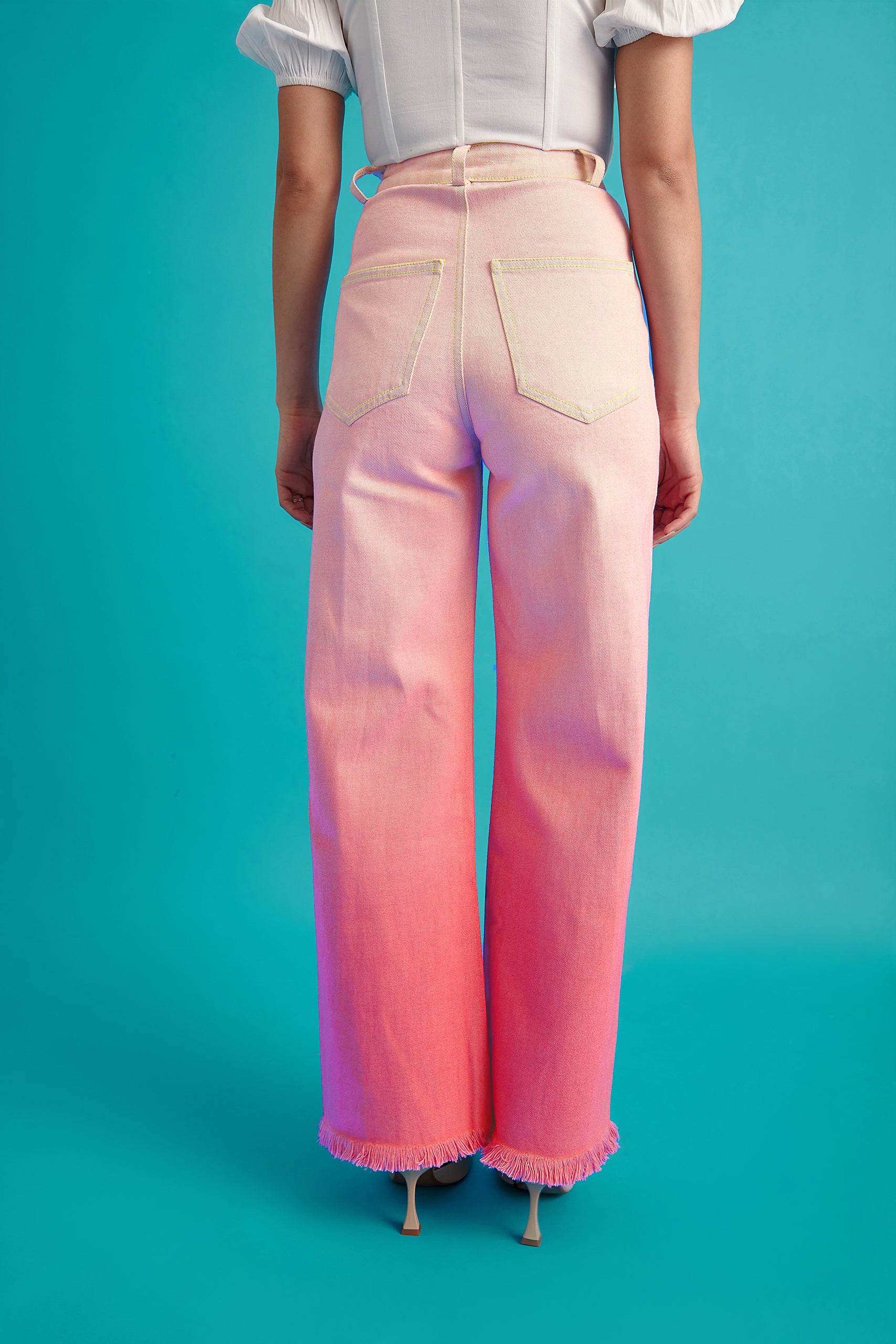 Pink Ombre Denim Jeans - Image 4