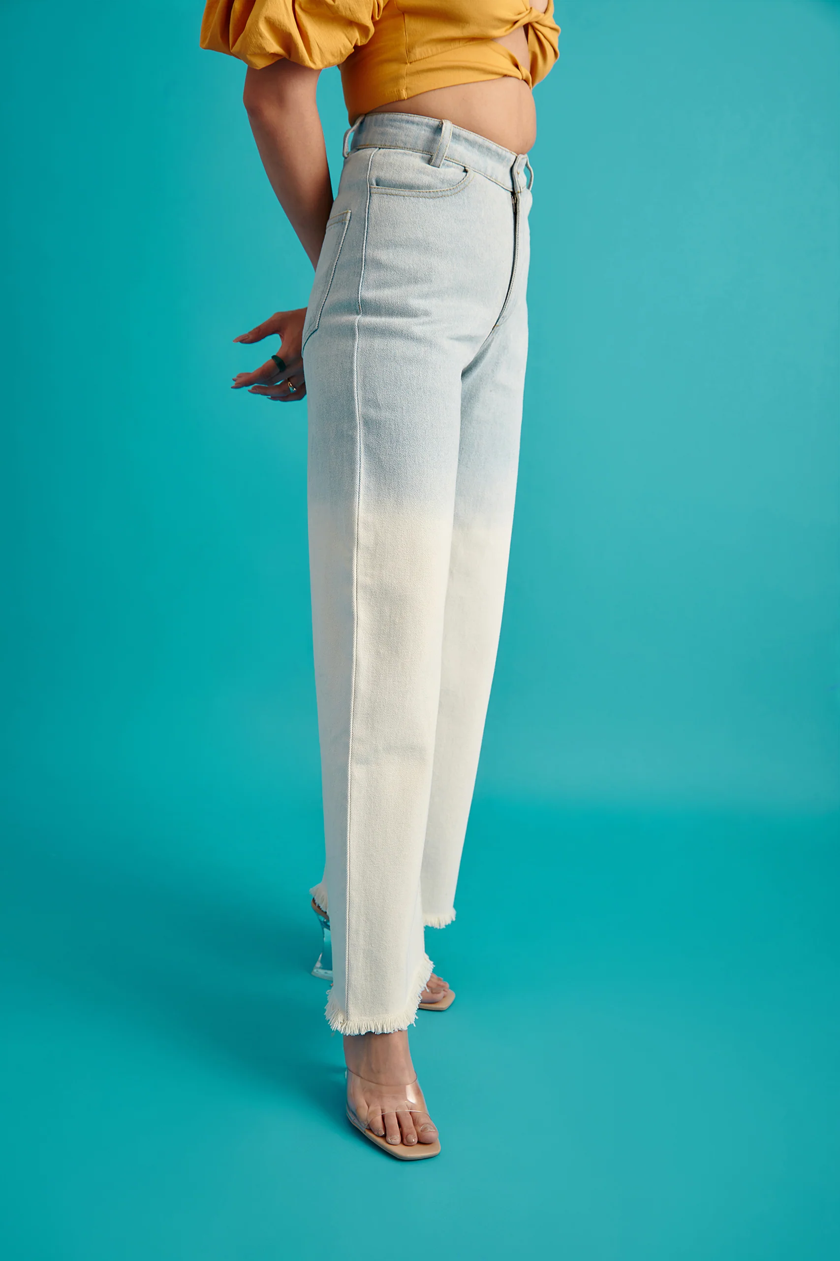 White Ombre Denim Jeans(Single Color) - Image 3