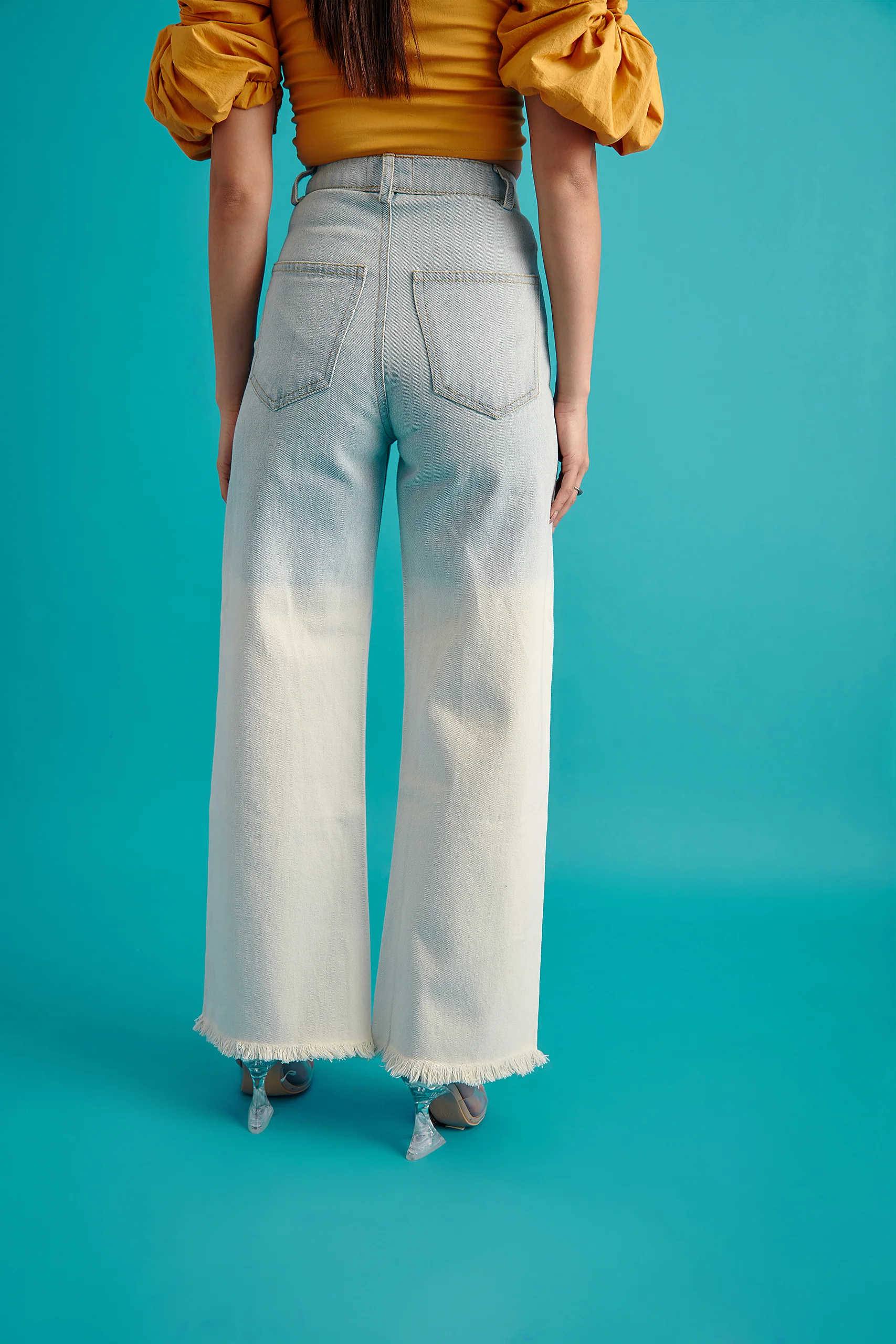 White Ombre Denim Jeans(Single Color) - Image 5