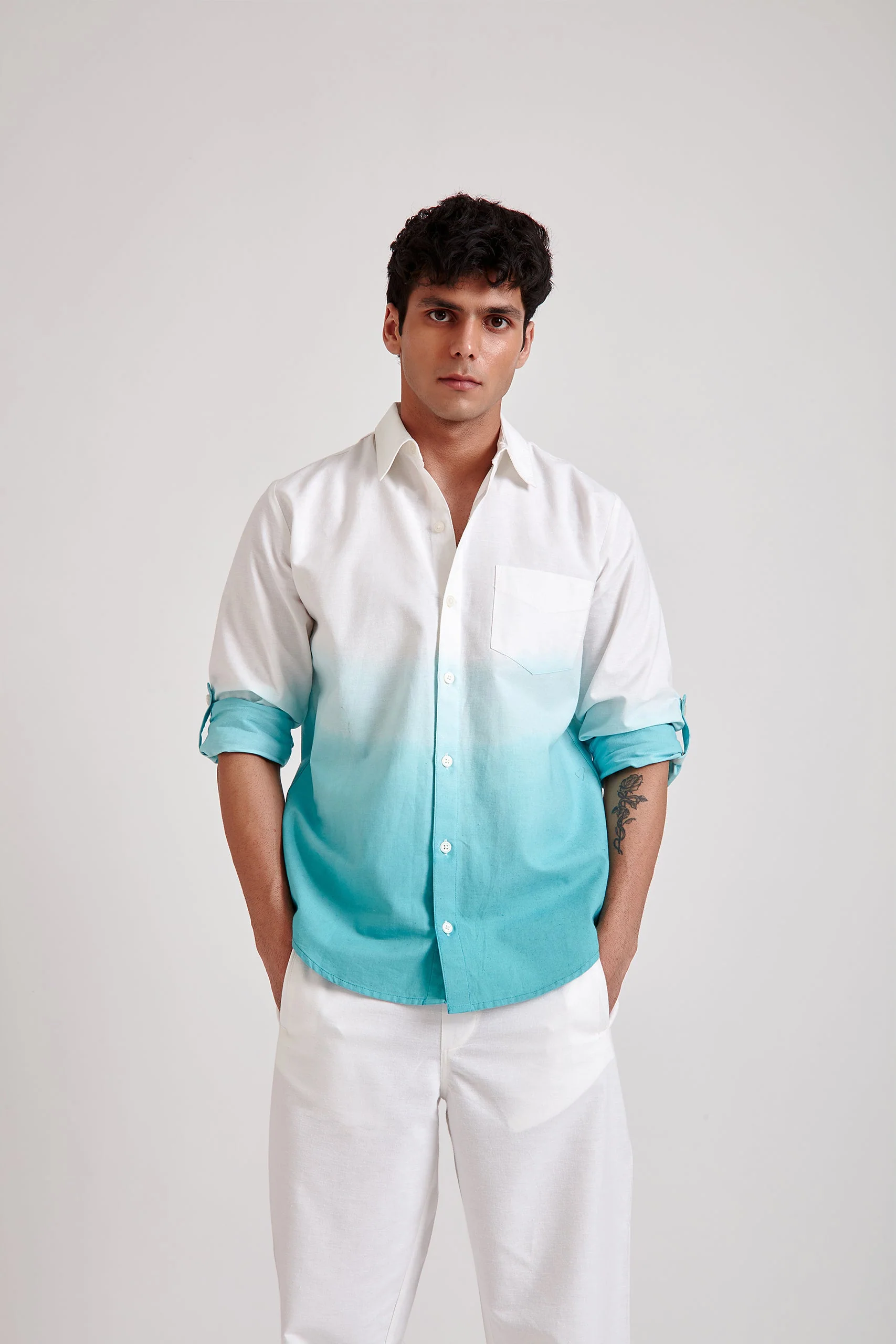 Ombre Shirt and Trouser Set - Image 3